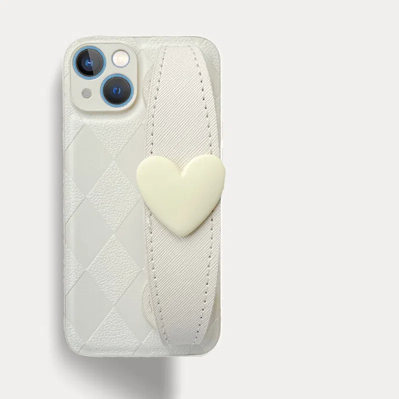 Rhombus Heart Wristband Crossbody Case for IPhone
