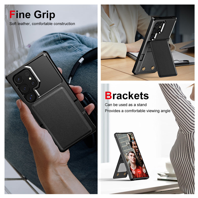 Shockproof flip wallet case for Samsung