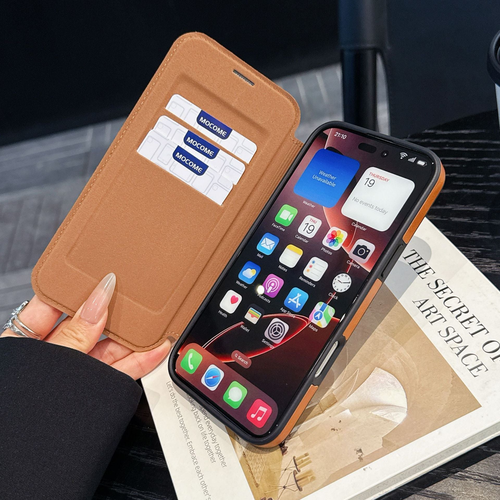 RFID Magsafe Magnetic Flip Wallet Case for iPhone