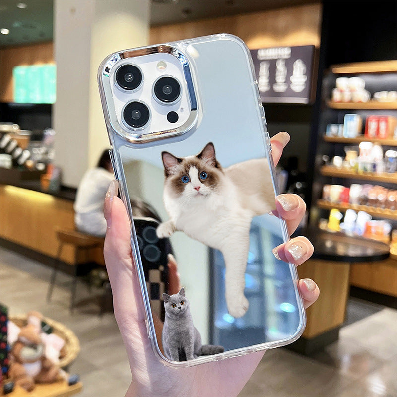 Cute pet mirror phone case For iPhone