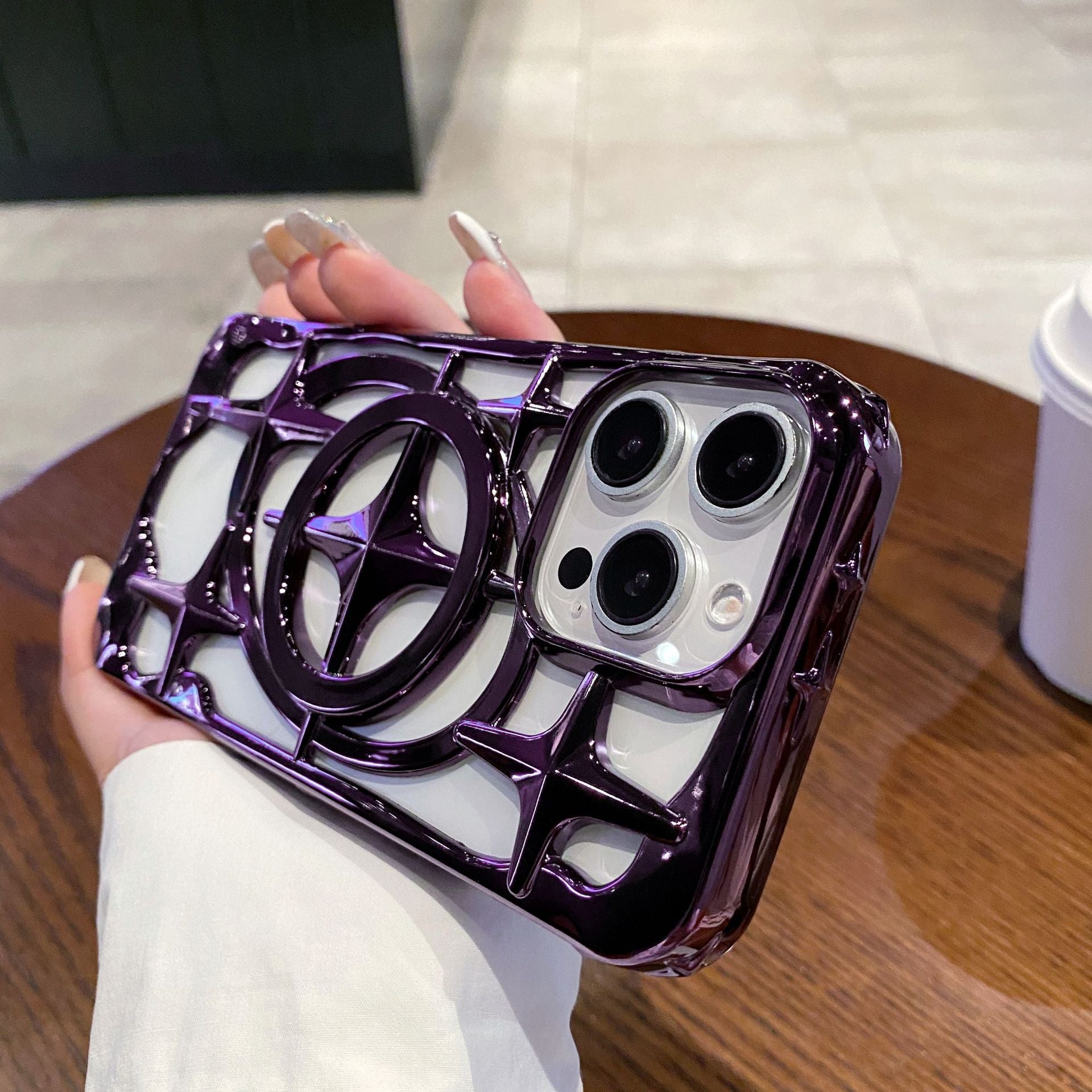 Star hollow heat dissipation magnetic case for iPhone