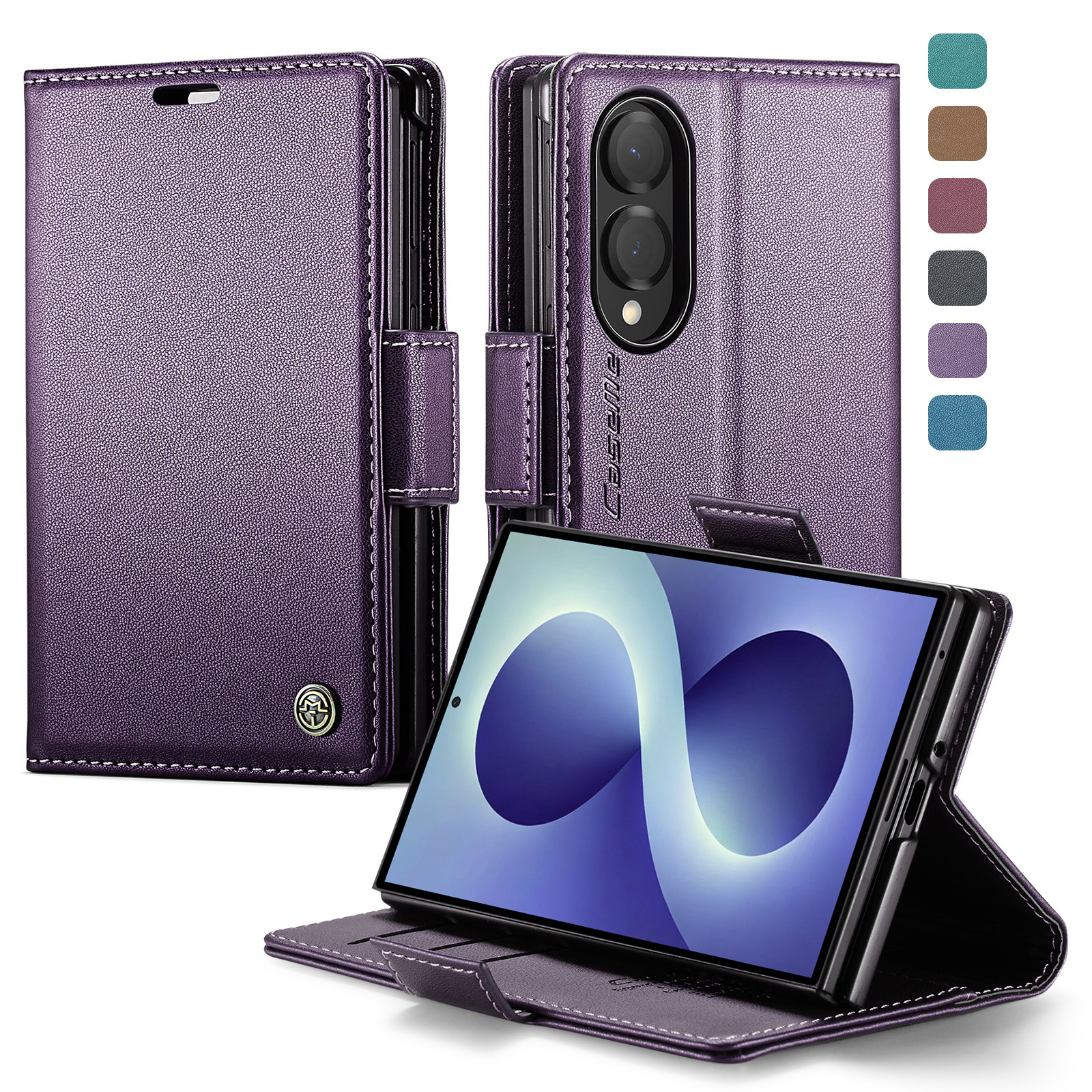 RFID Flip Leather Wallet Phone Case for Samsung