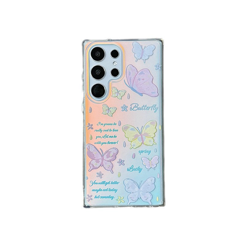 [Copy]Simple Graffiti Colorful Butterfly Laser Case for Samsung