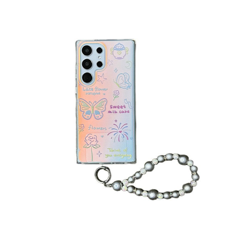 [Copy]Simple Graffiti Colorful Butterfly Laser Case for Samsung