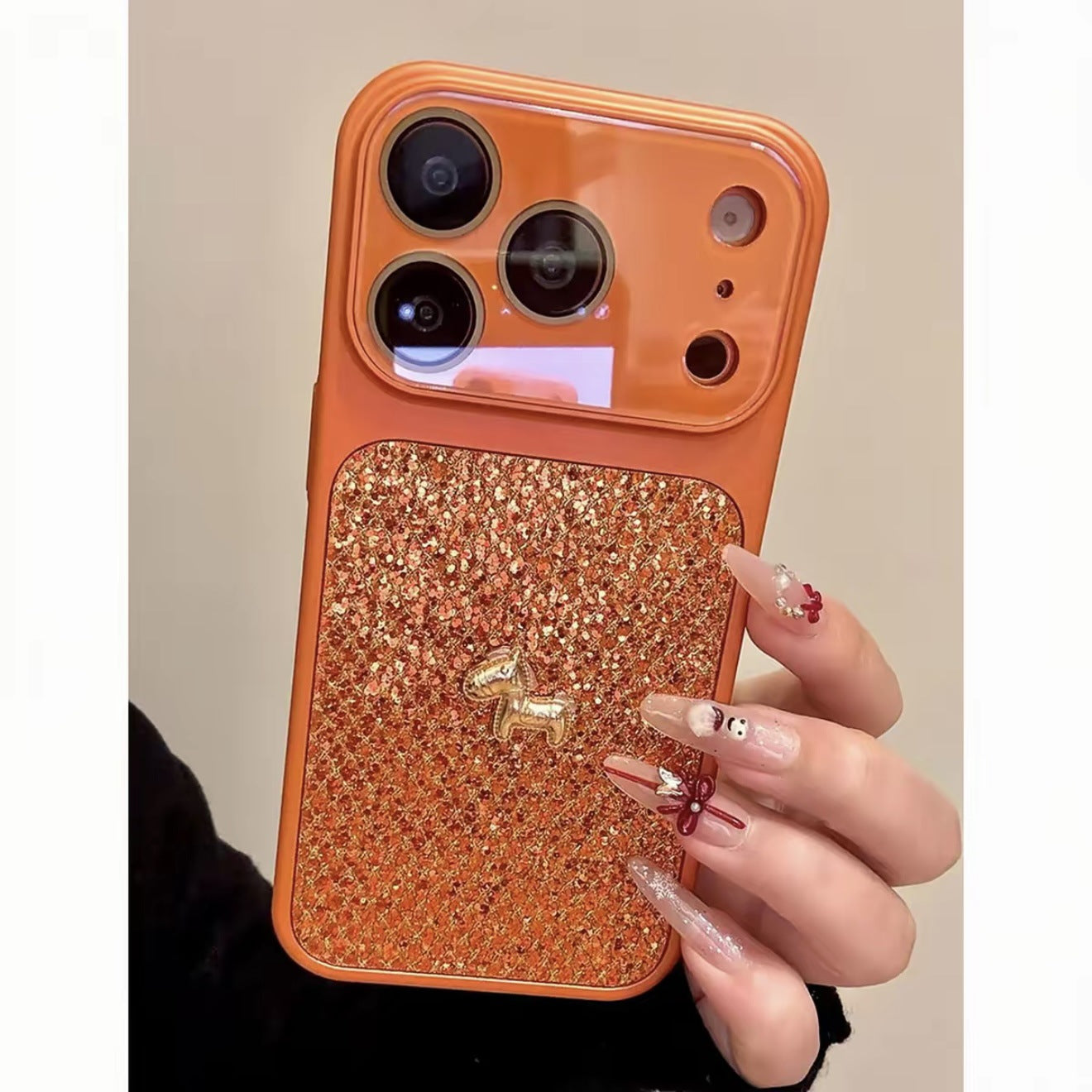 New luxury glitter large-window case for iPhone