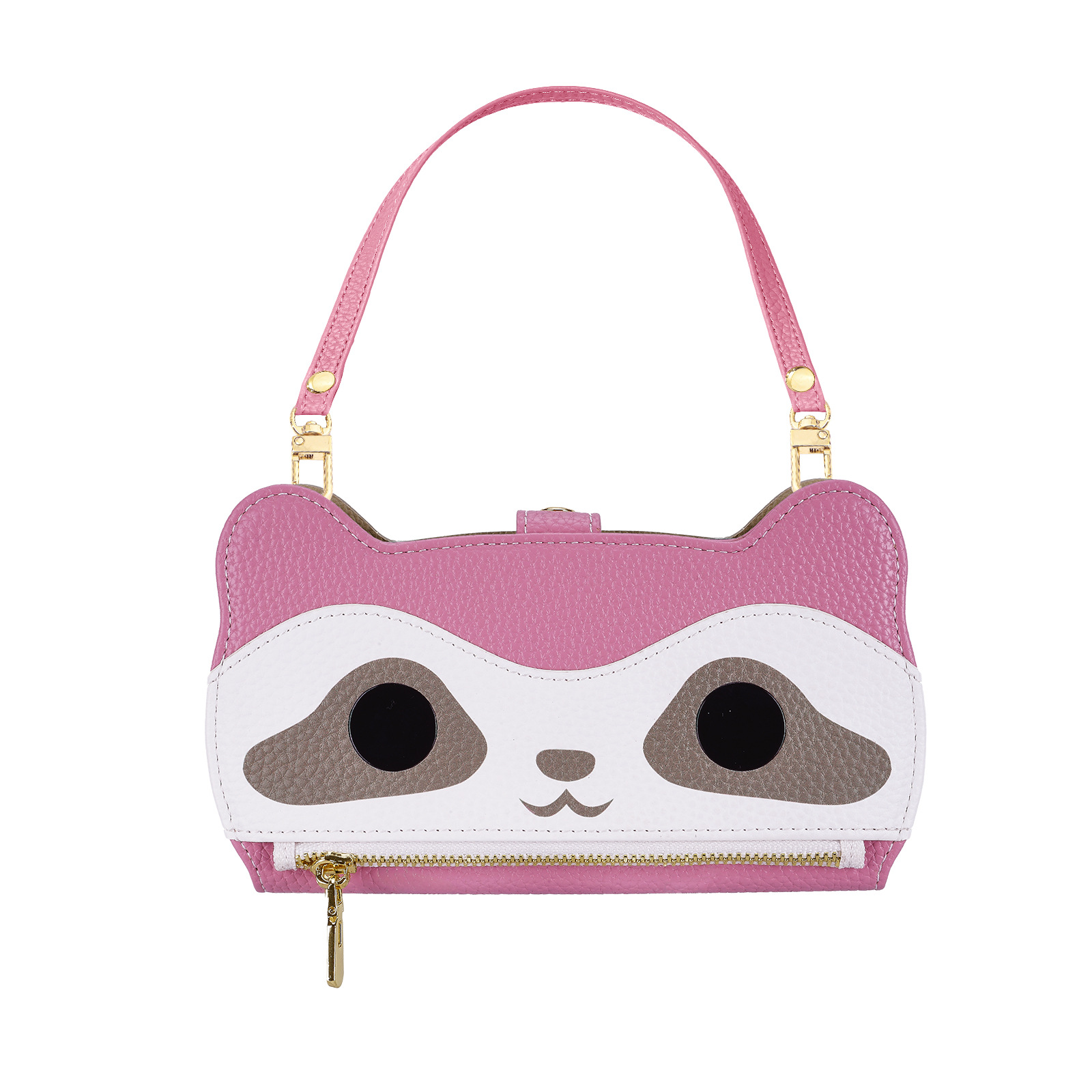 Cute Raccoon Crossbody Wallet Case For iPhone