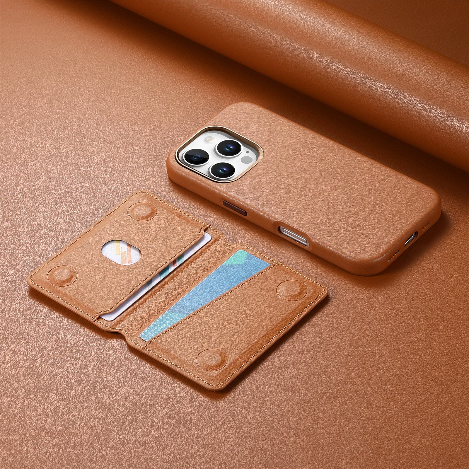 Card holder leather magnetic case for iPhone