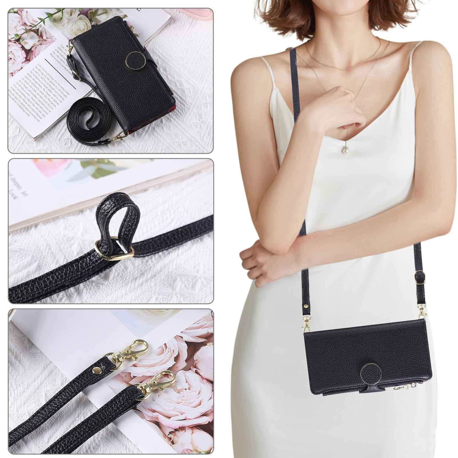 Crossbody Zipper Cards Holder Wallet Case For Samsung