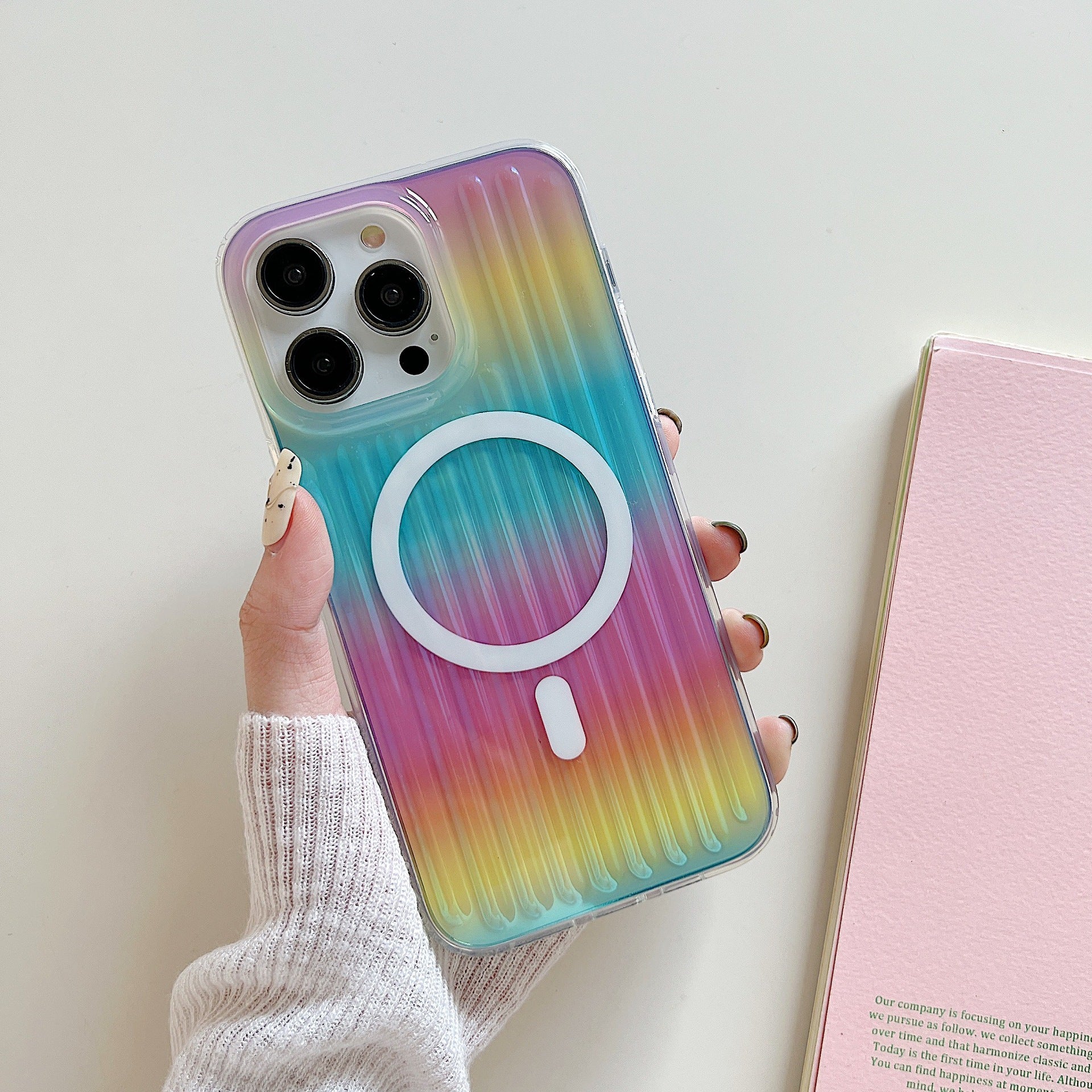 Gradient laser corrugated case for iPhone