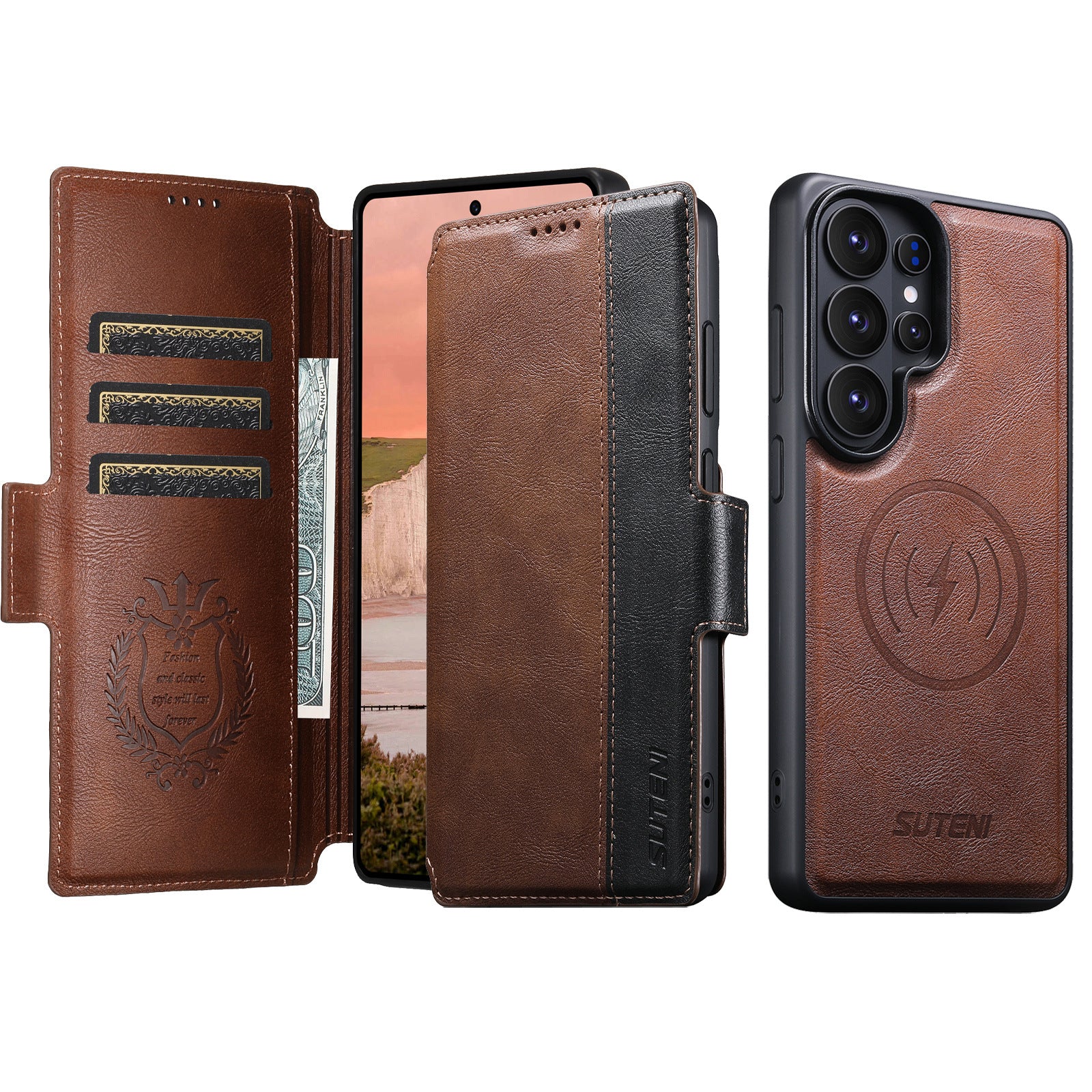 2-in-1 Magnetic Flip Card Slot Wallet Case for Samsung