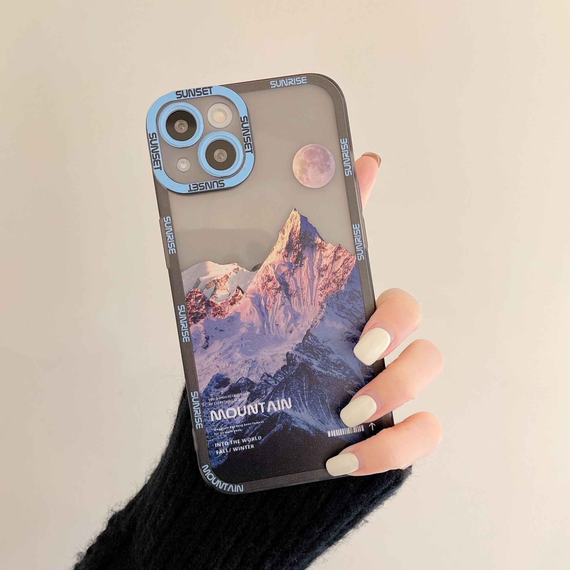 Snow Mountain Pattern Transparent Case For iPhone