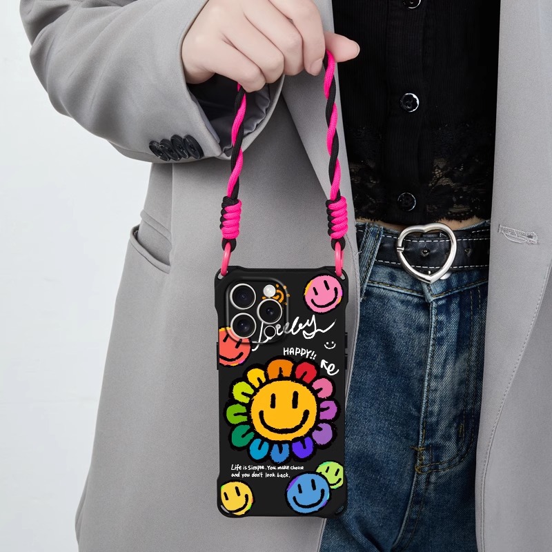 Cute cat lanyard phone case  For iPhone