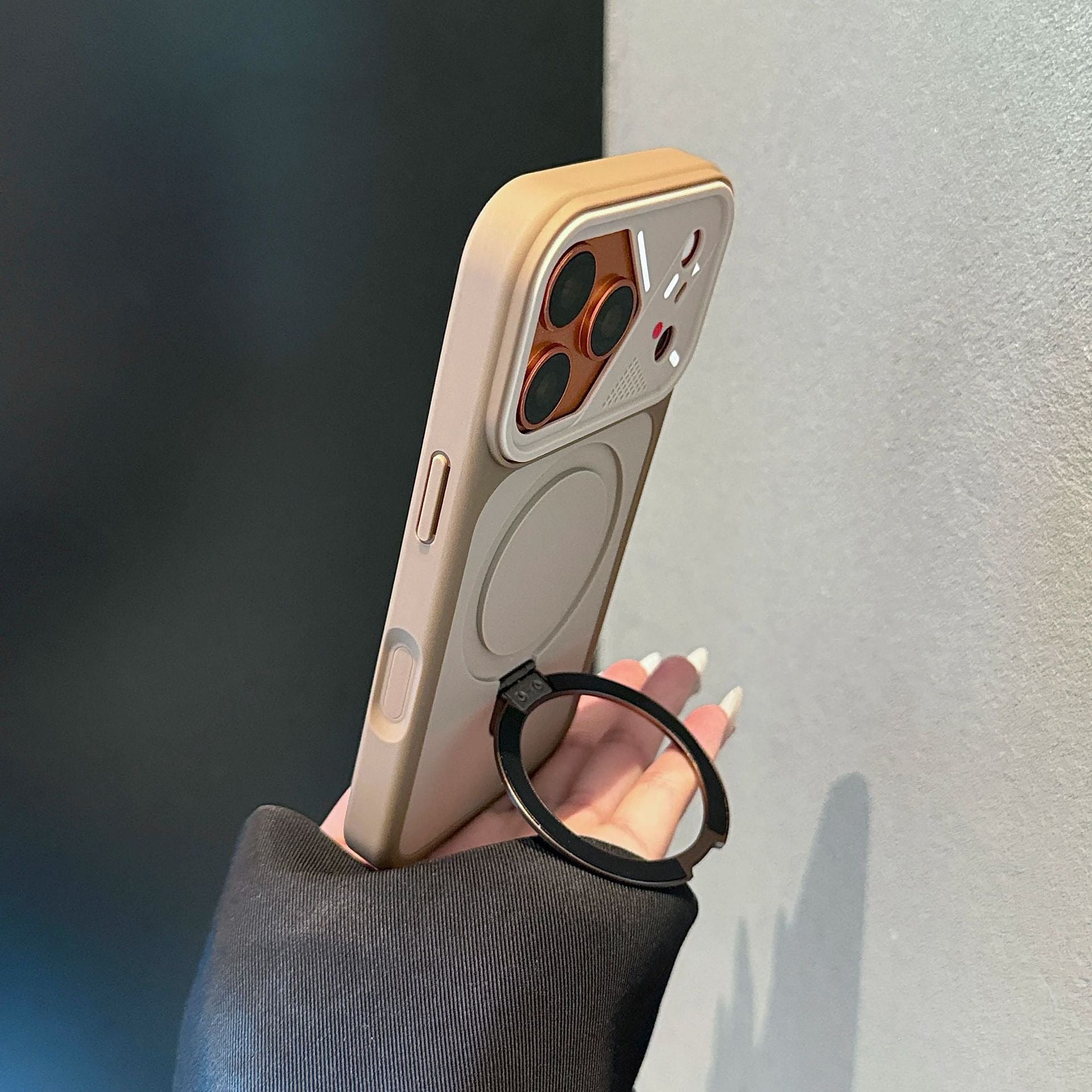 Frosted-Finish Magnetic Stand Case for iPhone