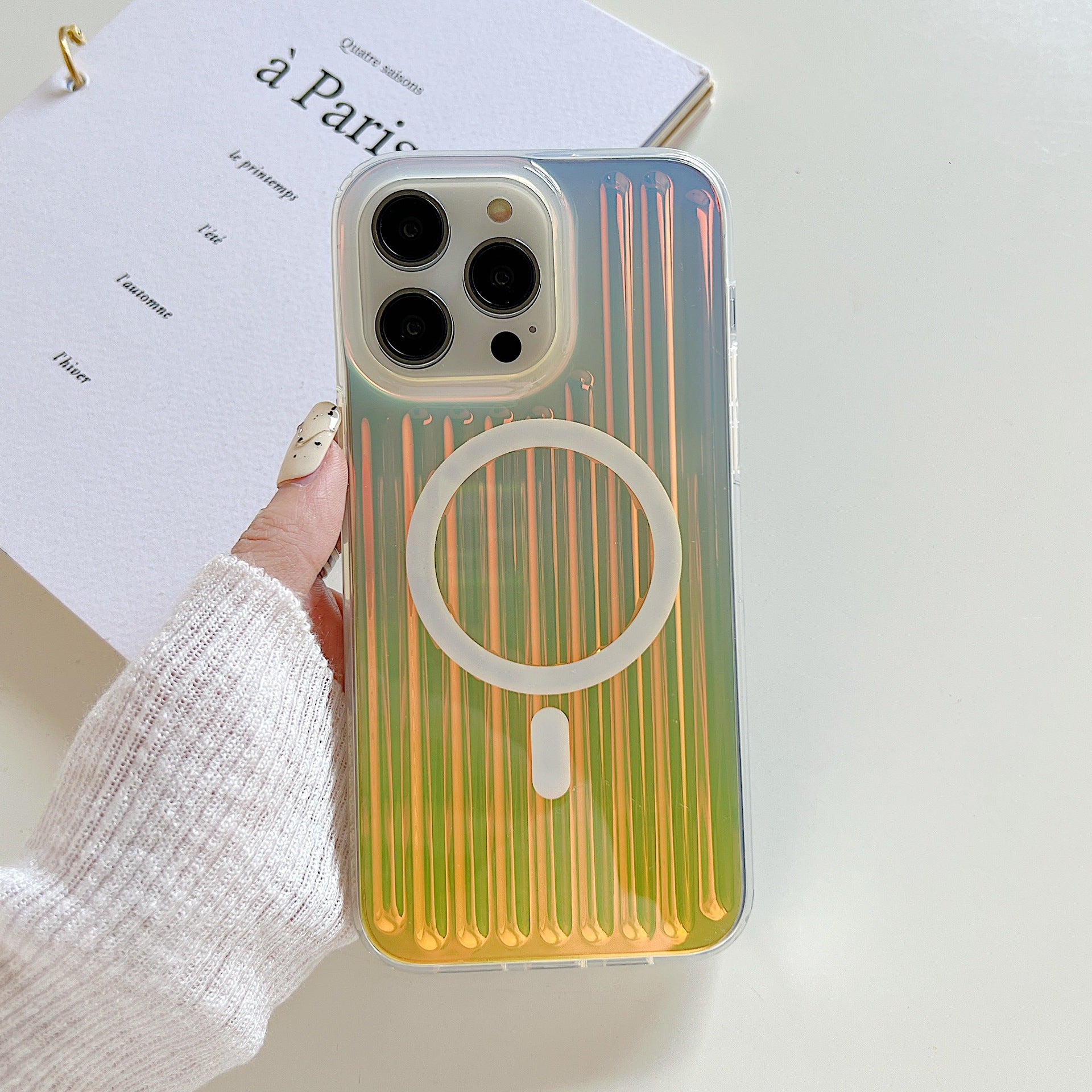 Gradient laser corrugated case for iPhone