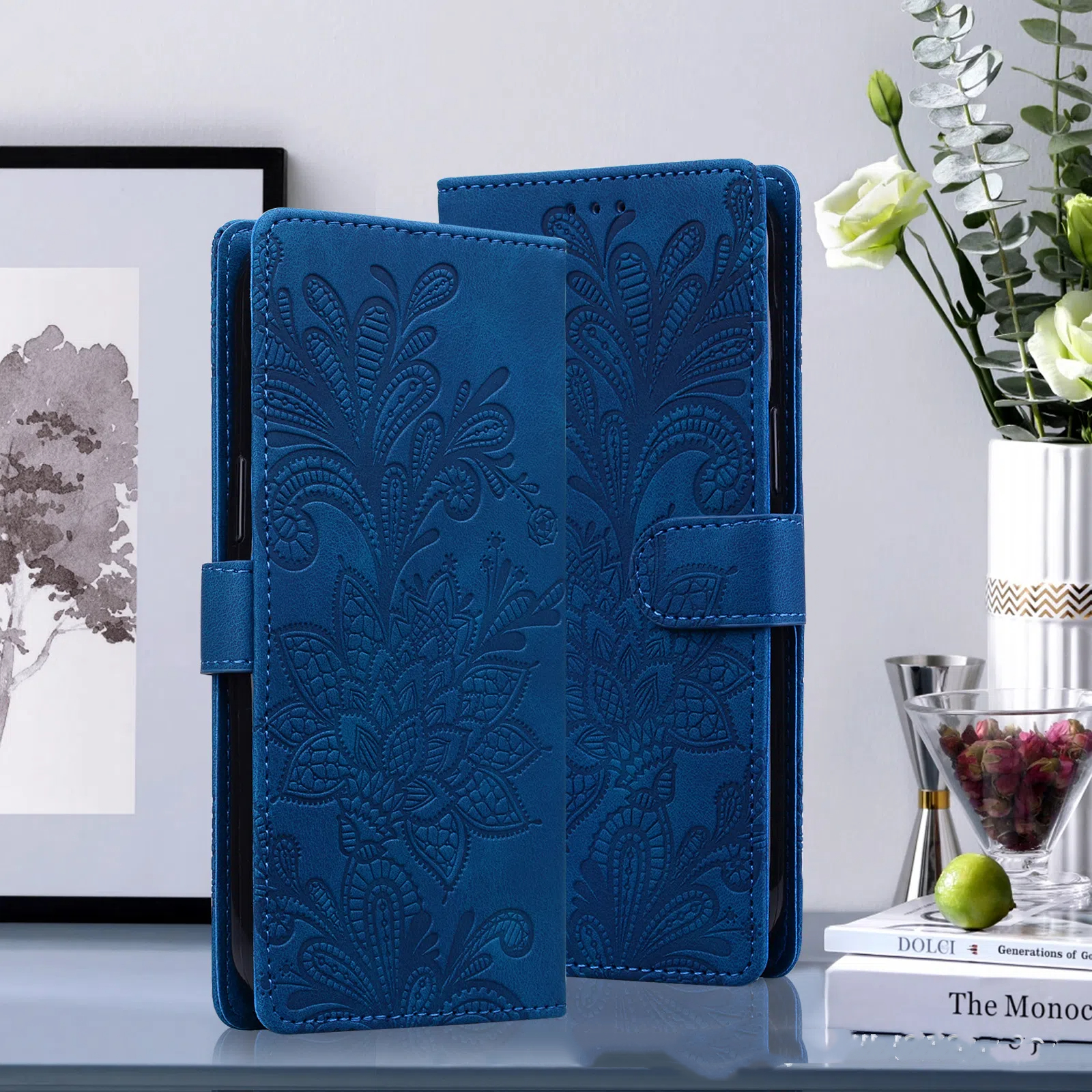 Embossing Magnetic Flip Leather  Wallet Case For Samsung