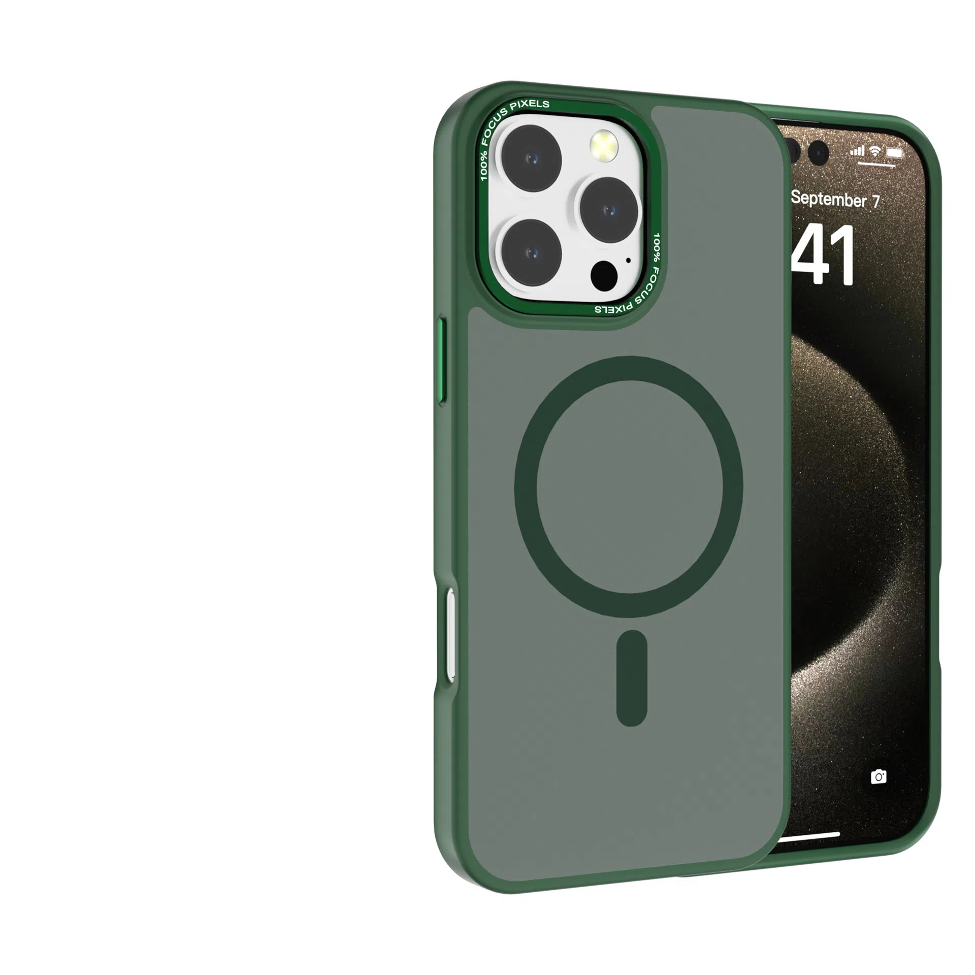 Magsafe Magnetic MatteTransparent With Metal Lens Ring Case For iPhone