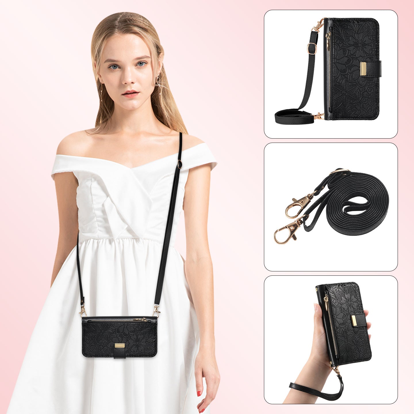 Printed Leather Wallet Case for iPhone