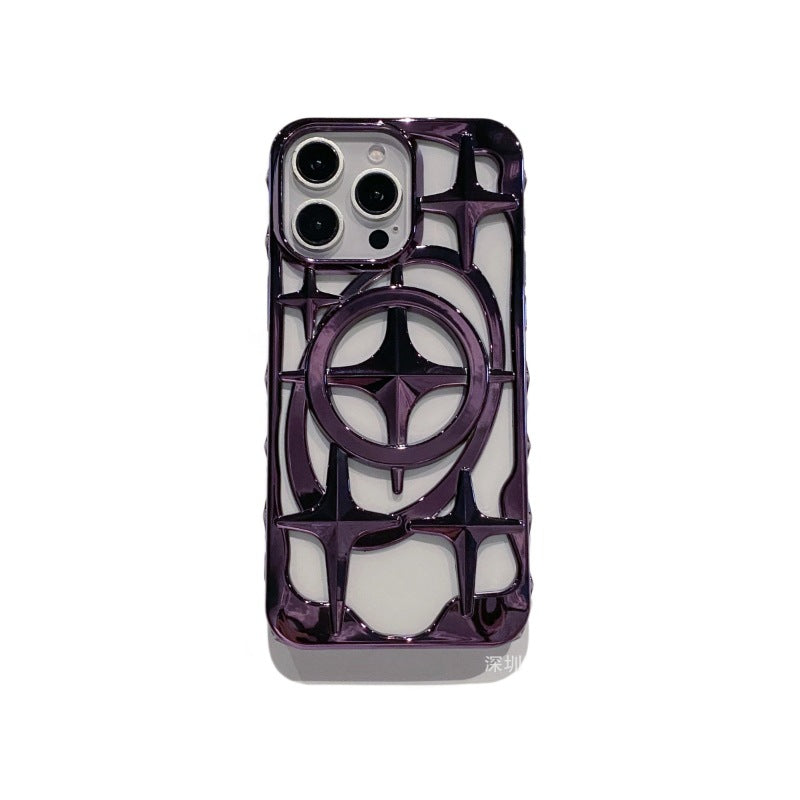 Star hollow heat dissipation magnetic case for iPhone
