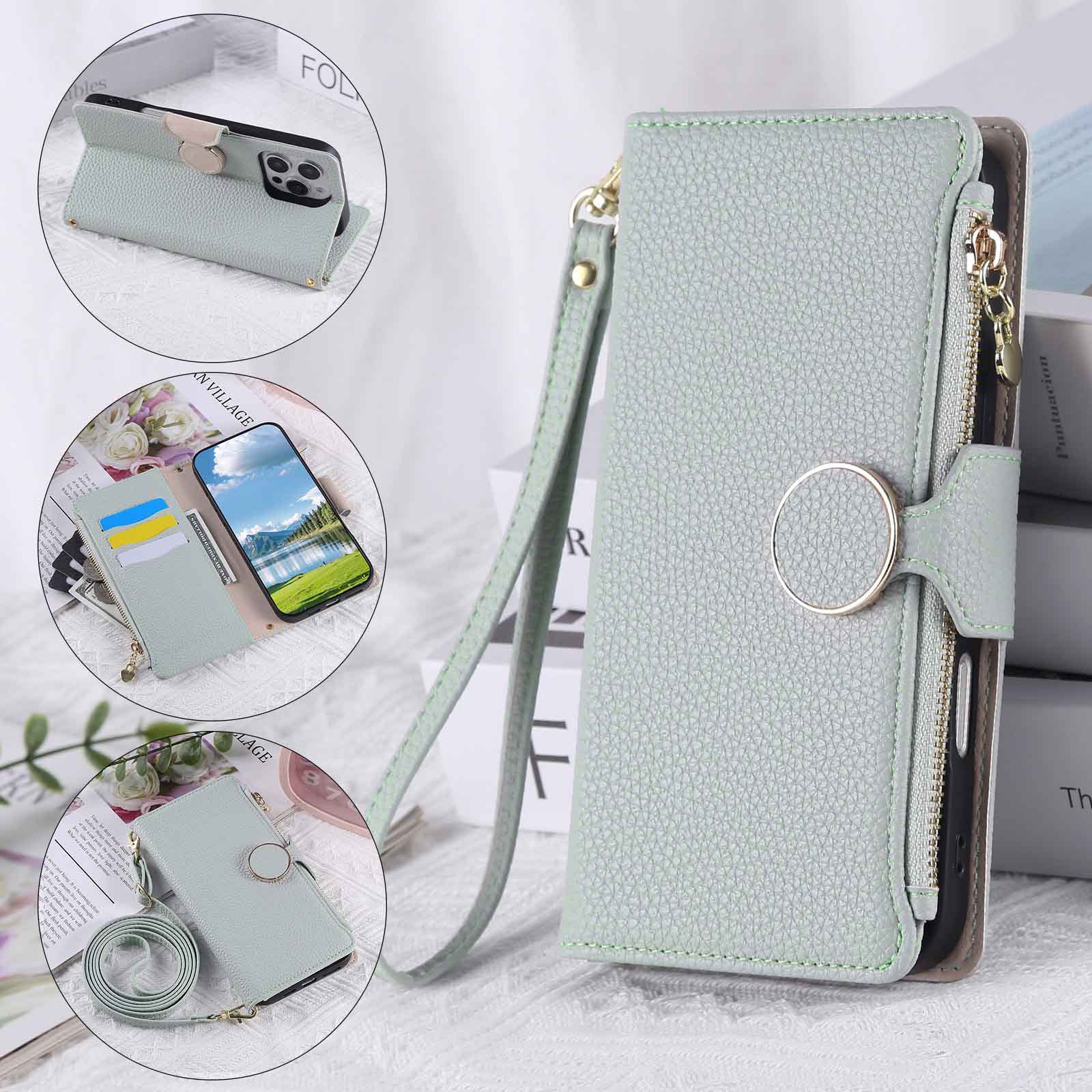 Crossbody Zipper Cards Holder Wallet Case For Samsung