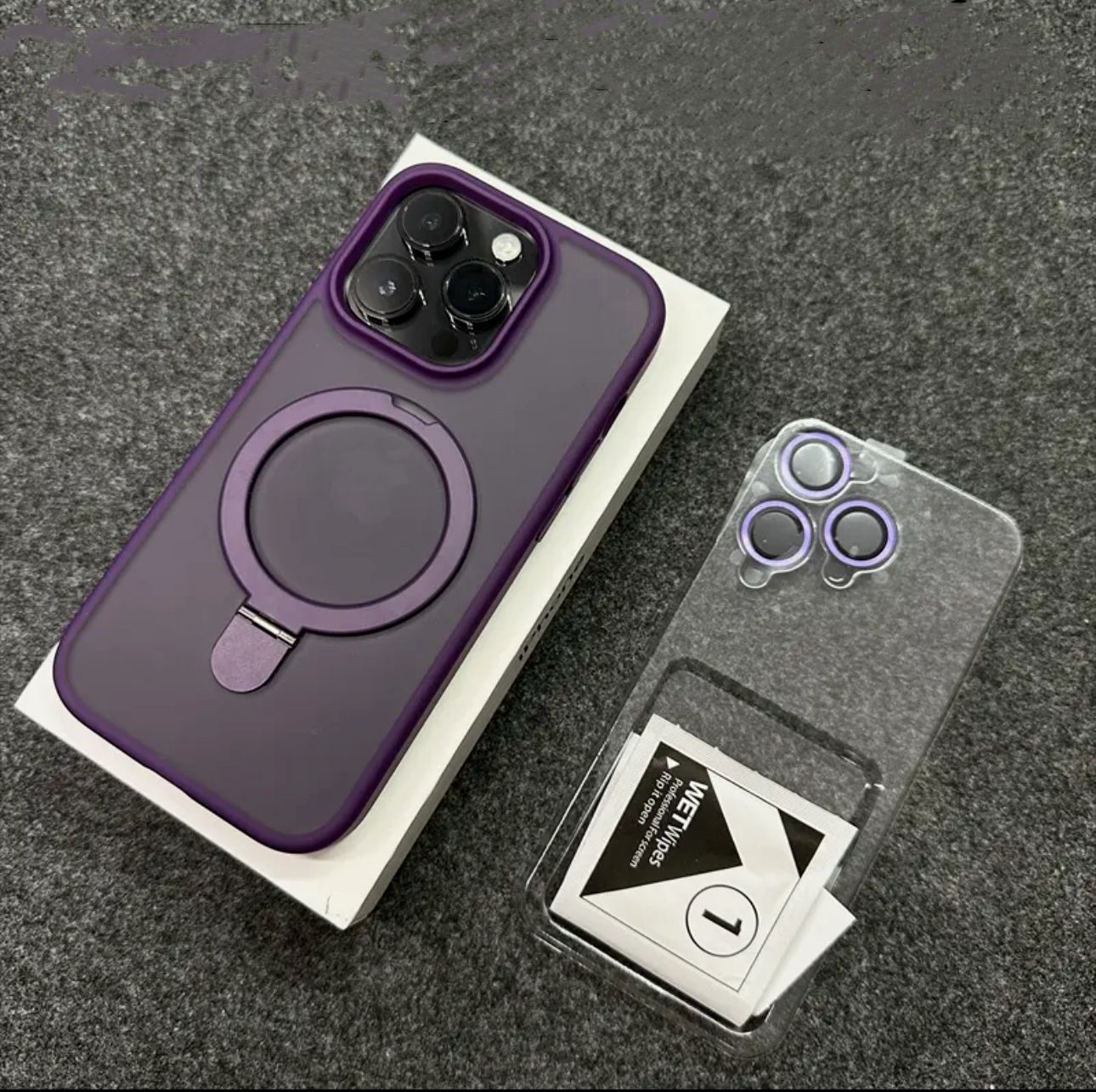 Magsafe Magnetic Folding Stand with Lens Protector Case For iPhone