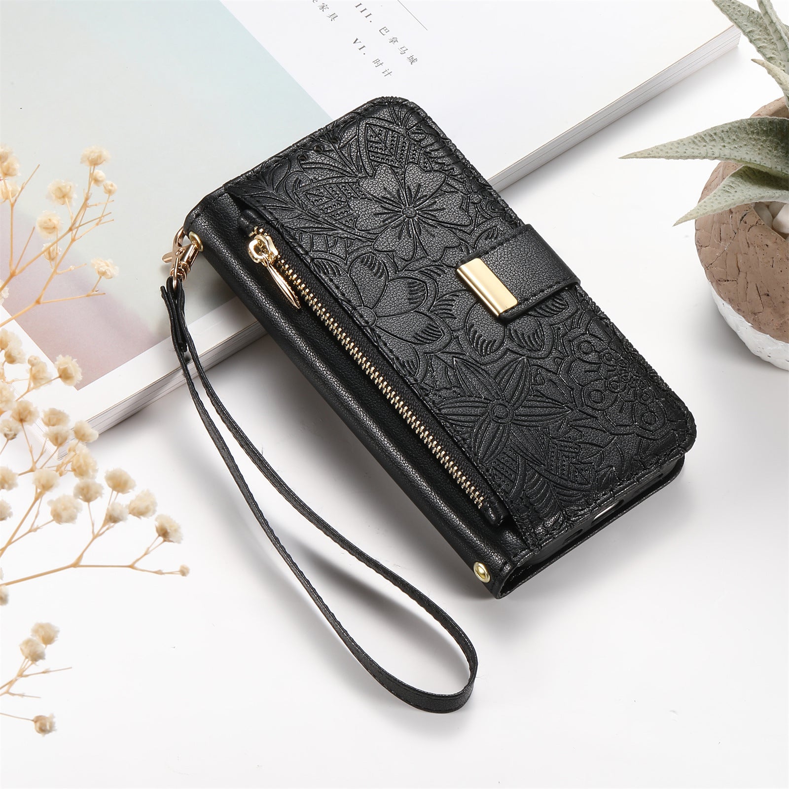 Printed Leather Wallet Case for iPhone