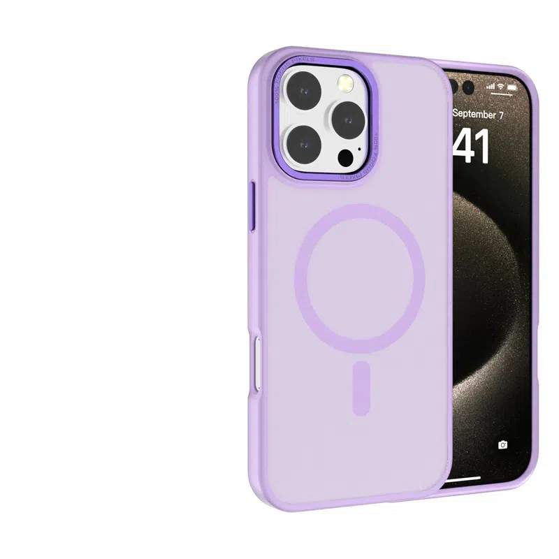 Magsafe Magnetic MatteTransparent With Metal Lens Ring Case For iPhone