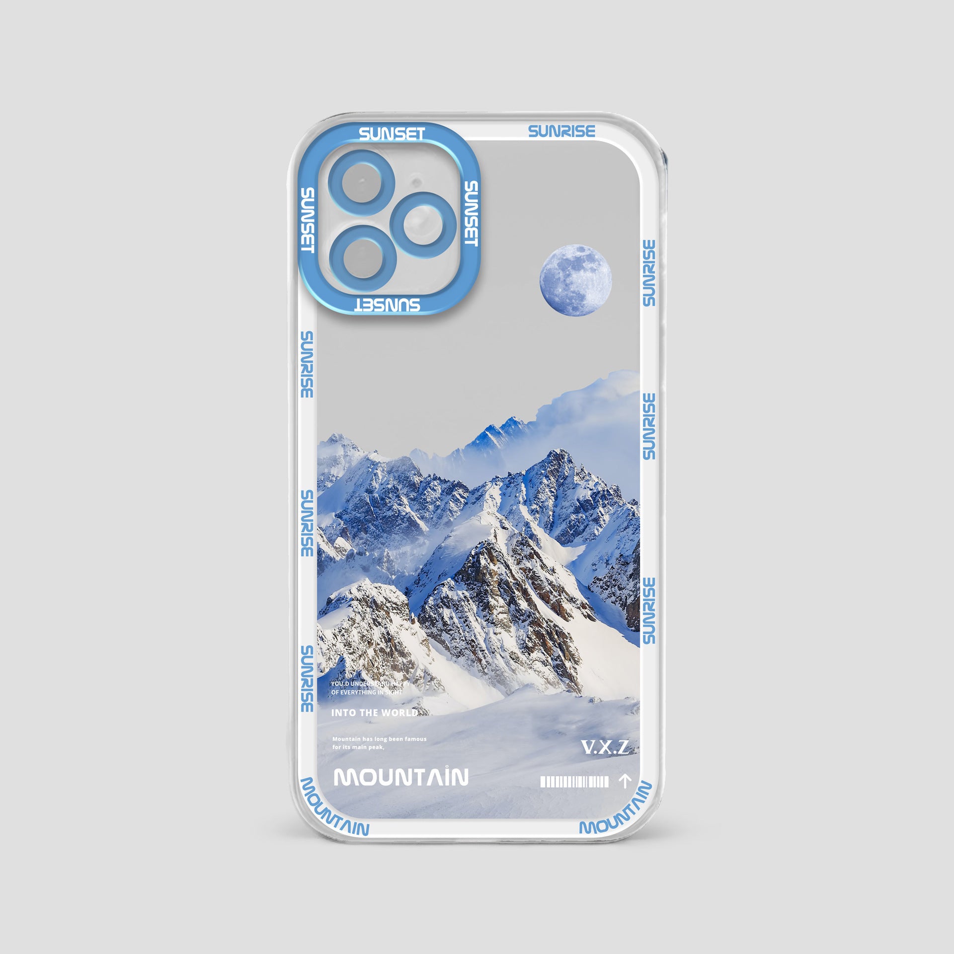 Snow Mountain Pattern Transparent Case For iPhone