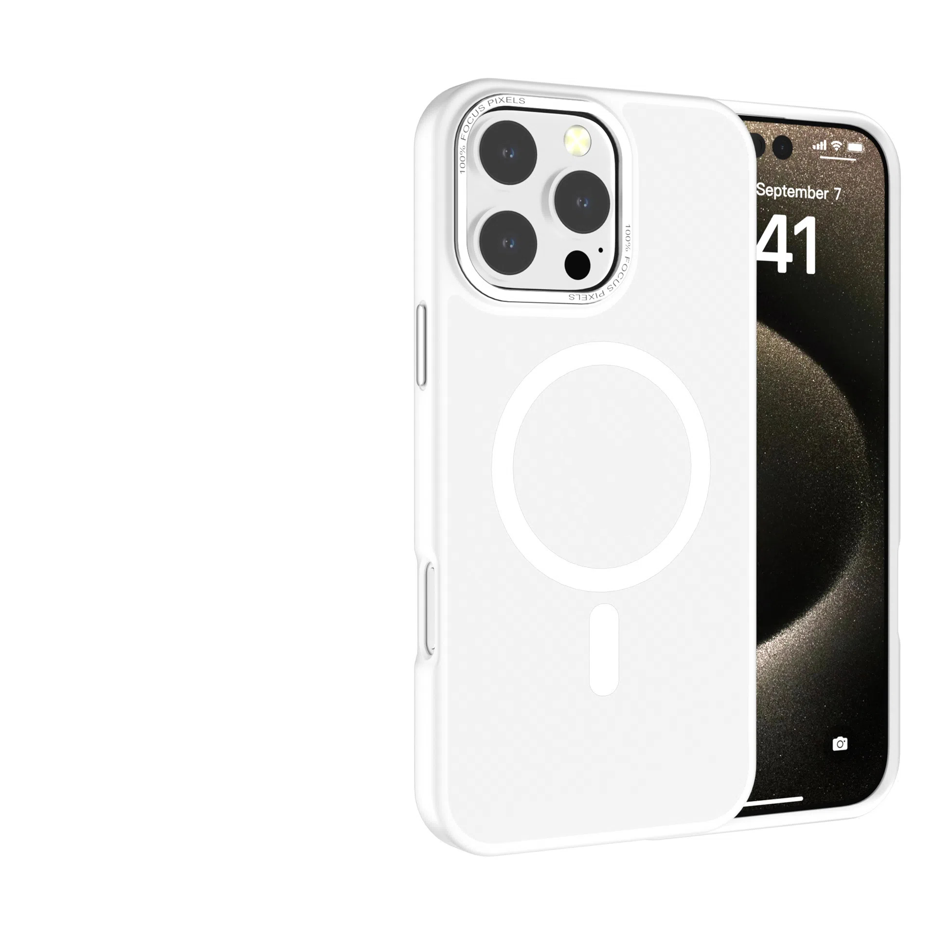 Magsafe Magnetic MatteTransparent With Metal Lens Ring Case For iPhone