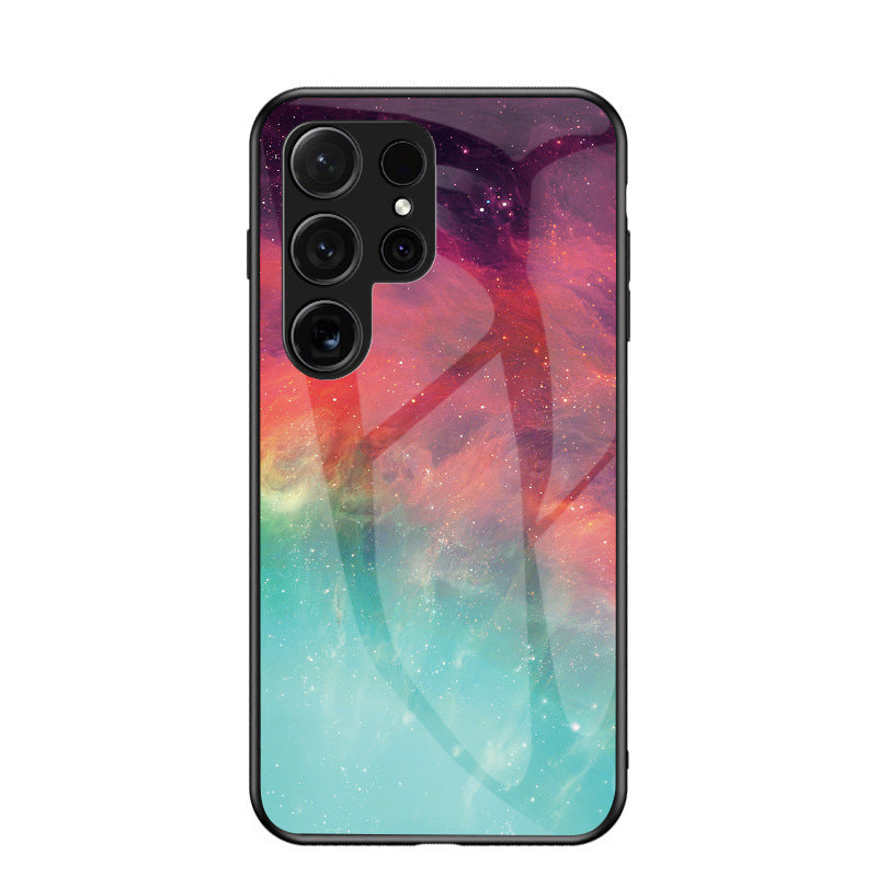 Starry sky painted glass soft edge case for Samsung