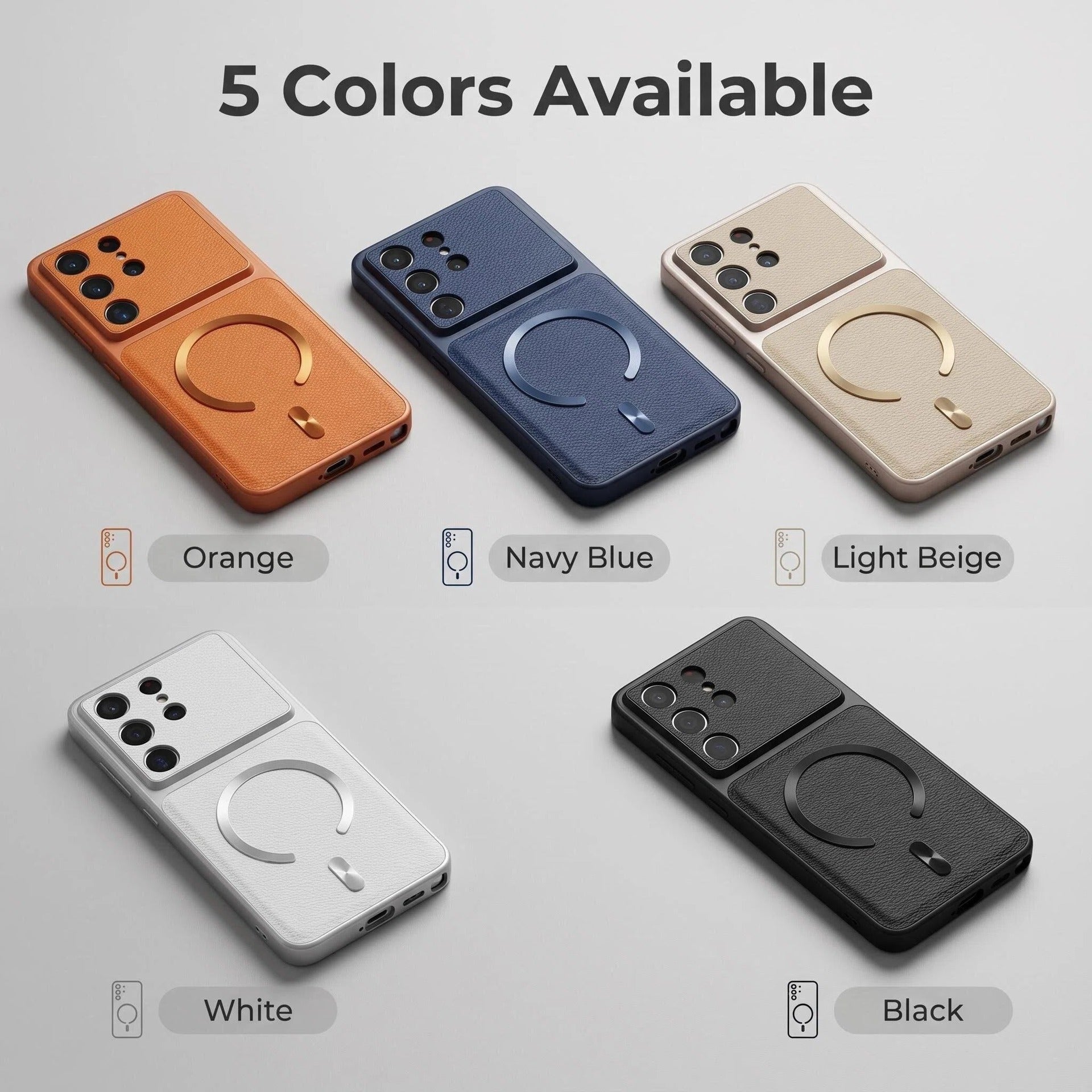Lychee Pattern Magnetic Anti-Fingerprint Case for Samsung