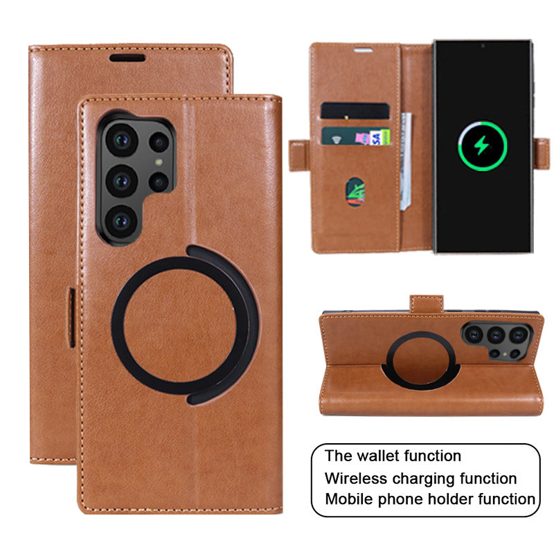 Magsafe Magnetic Anti-theft Wallet Leather Case For Samsung