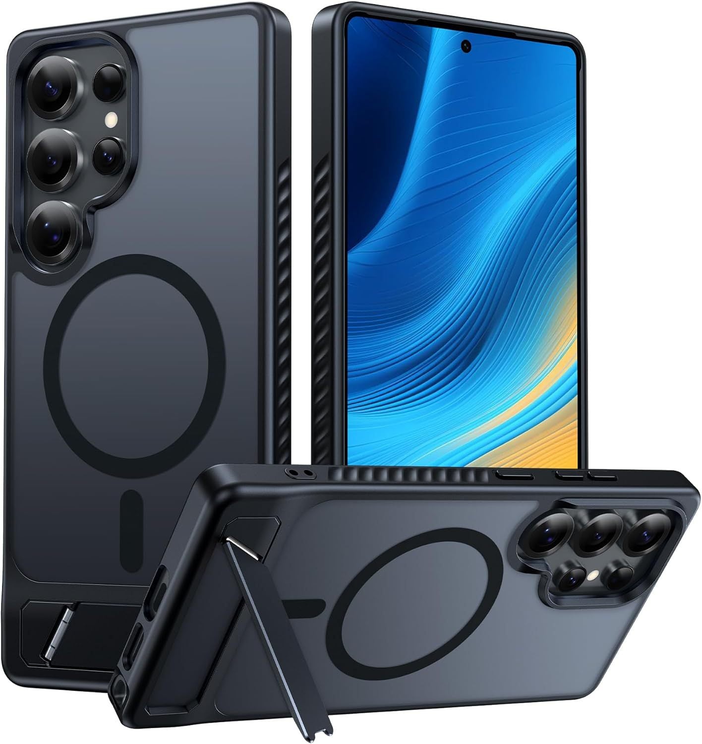 Skin-feel frosted magnetic bracket case for Samsung