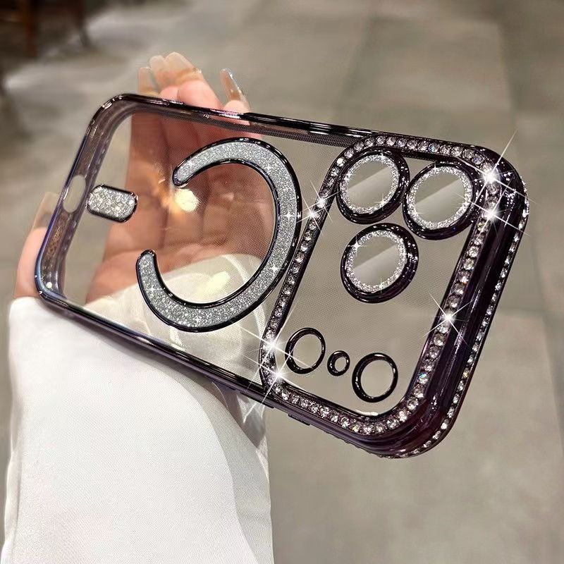 Diamond Magsafe magnetic electroplating case For iPhone