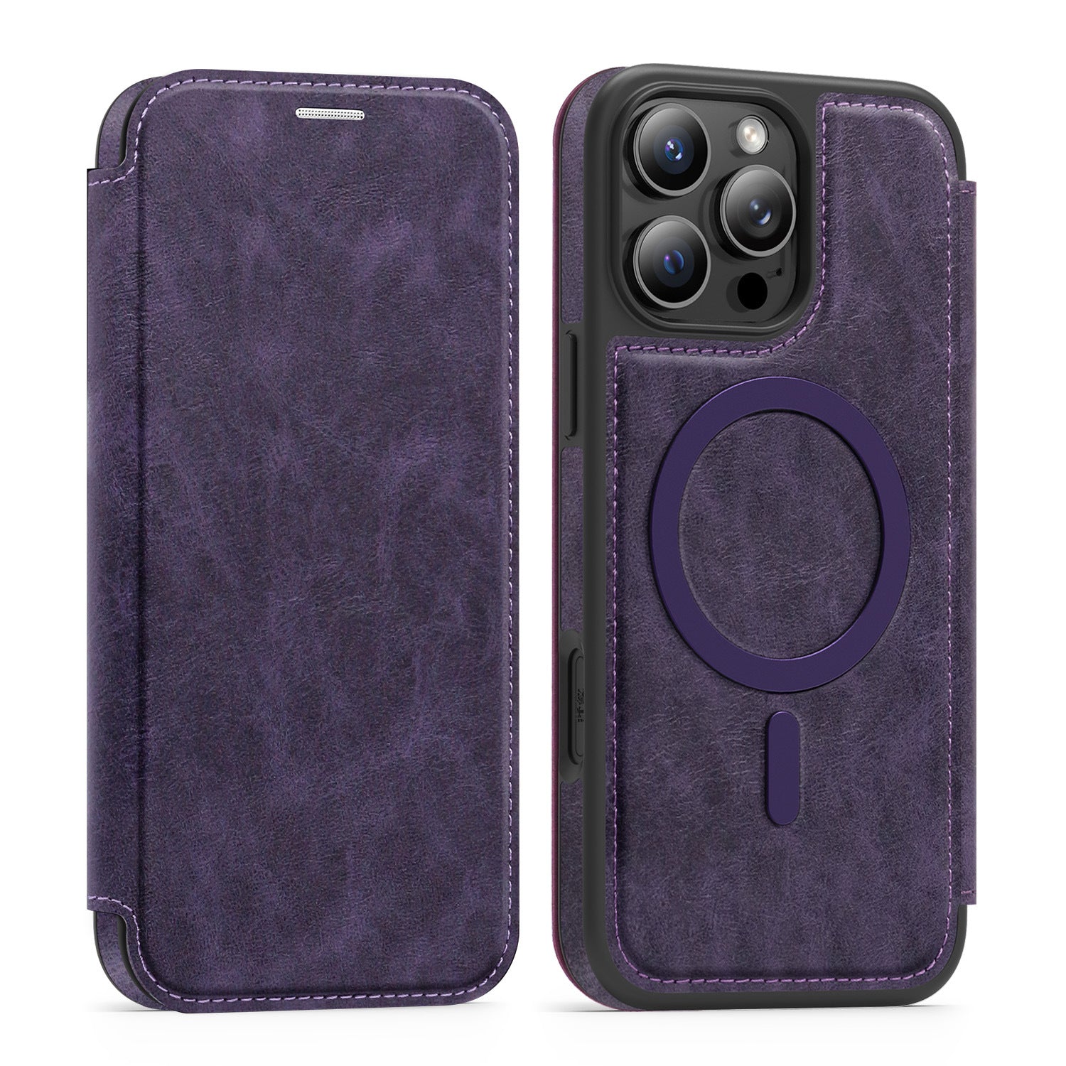 RFID Magsafe Magnetic Flip Wallet Case for iPhone