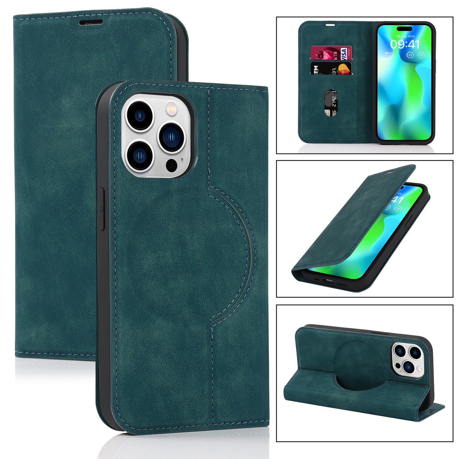 MagSafe Wireless Charging Wallet Leather Case For iPhone
