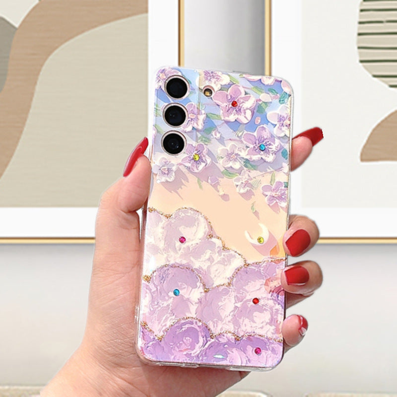 Blue light diamond oil painting case for Samsung