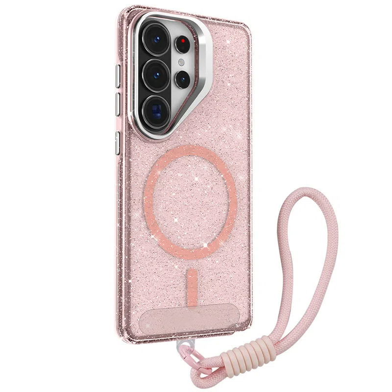 Transparent Glitter Lanyard Magnetic Case For Samsung