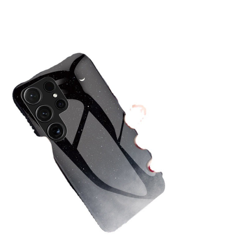 Starry sky painted glass soft edge case for Samsung