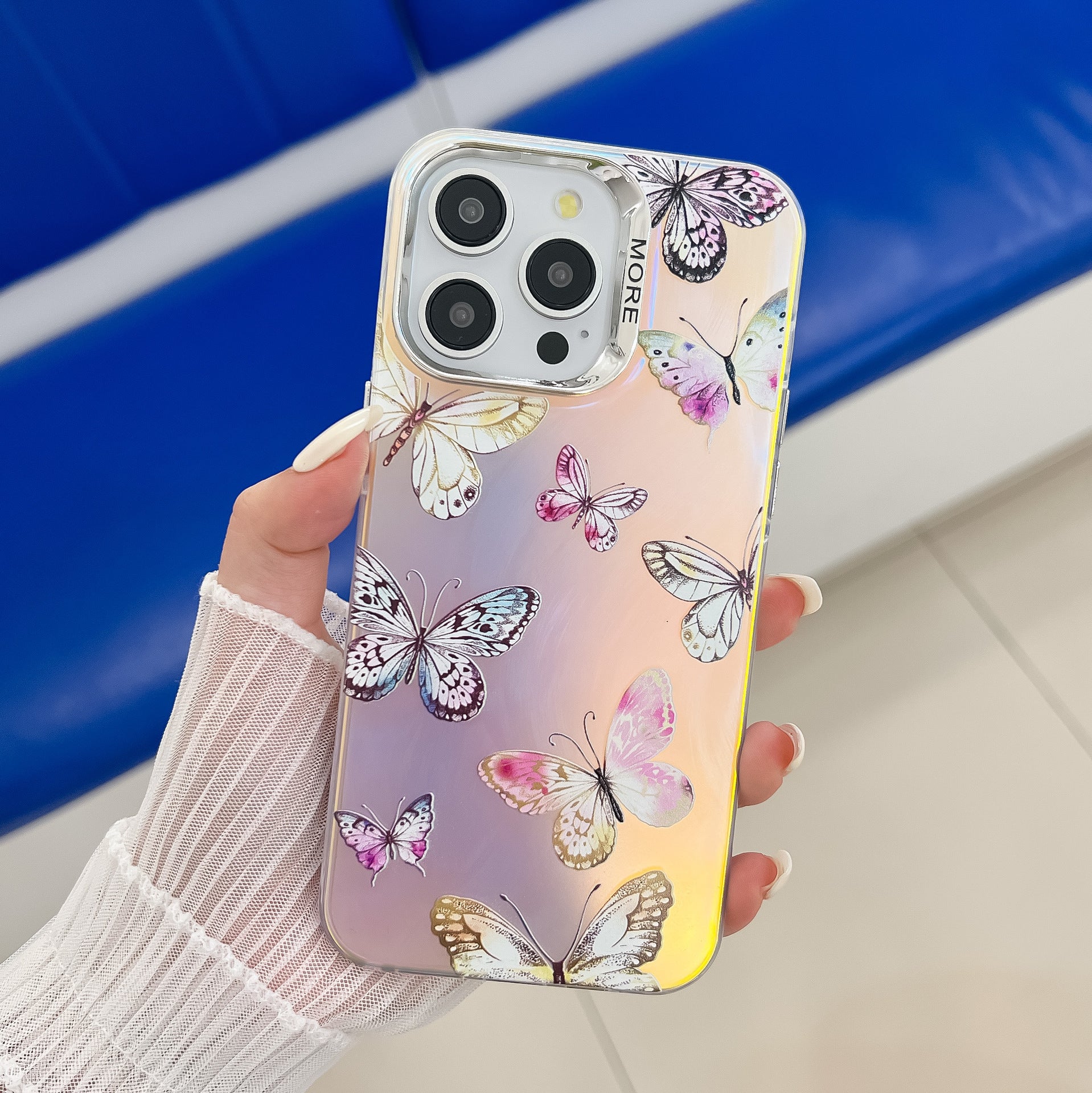 Electroplating laser butterfly case for iPhone