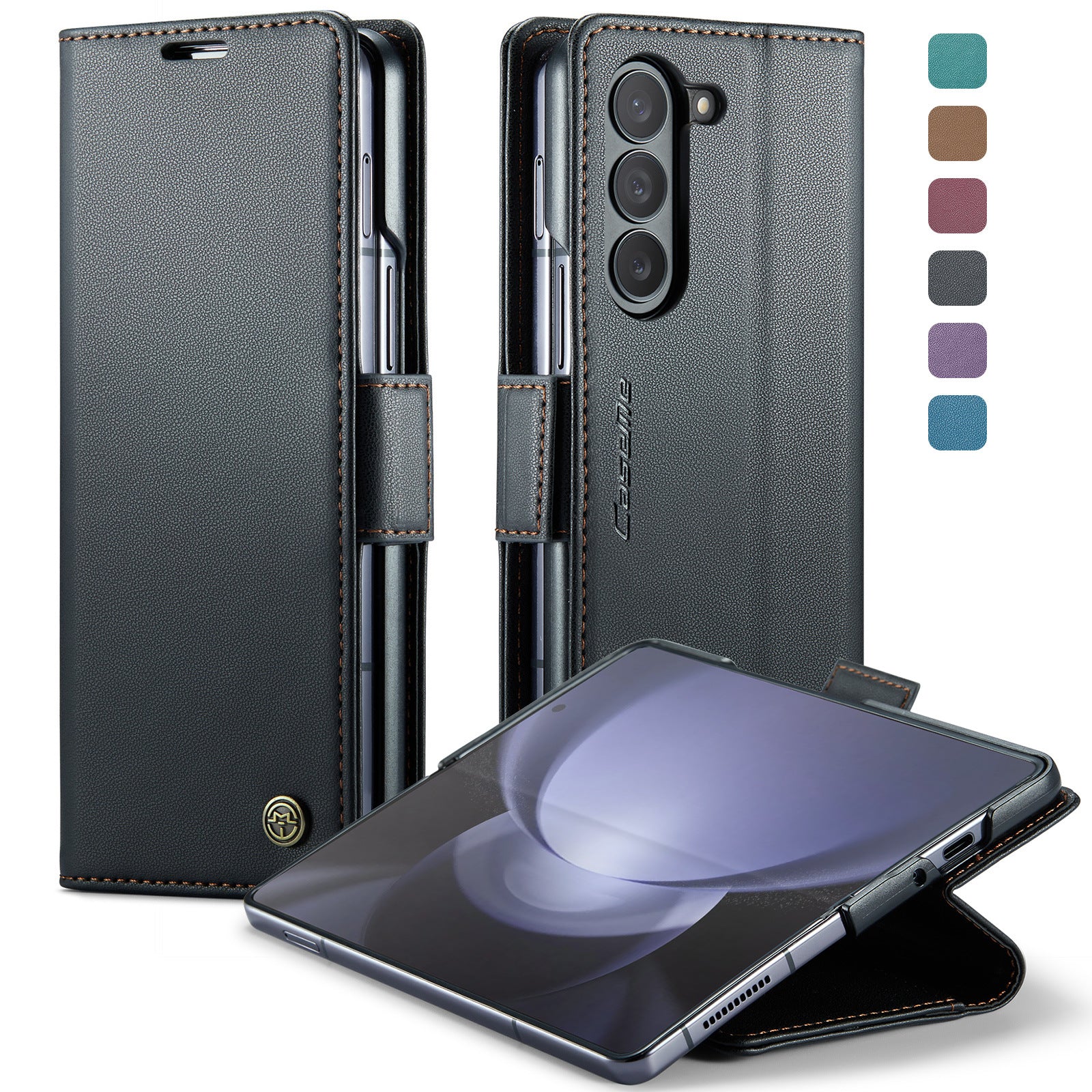 RFID Flip Leather Wallet Phone Case for Samsung