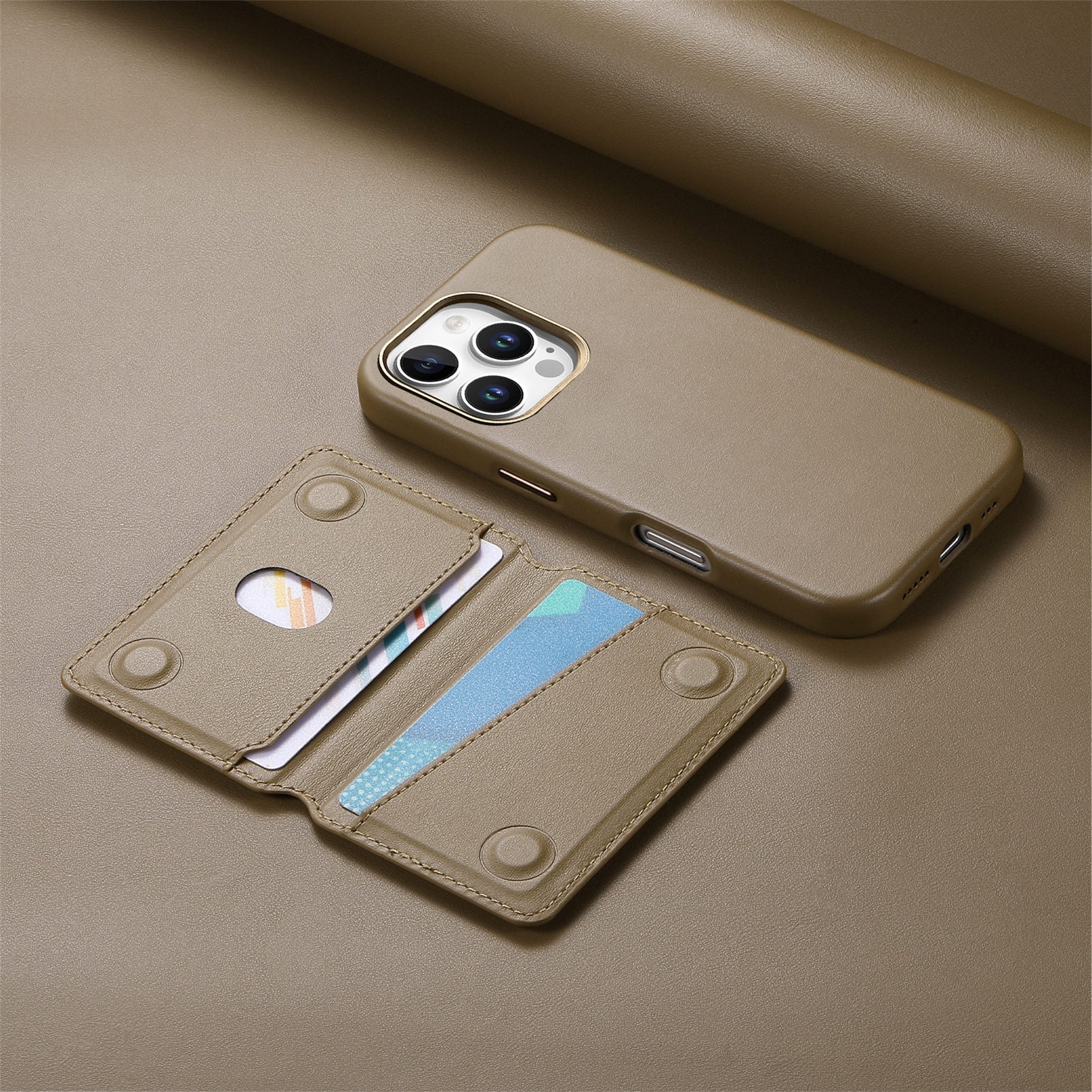 Card holder leather magnetic case for iPhone