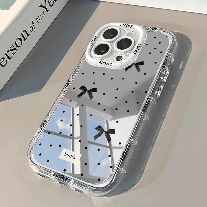 Polka dot mirror phone case For iPhone