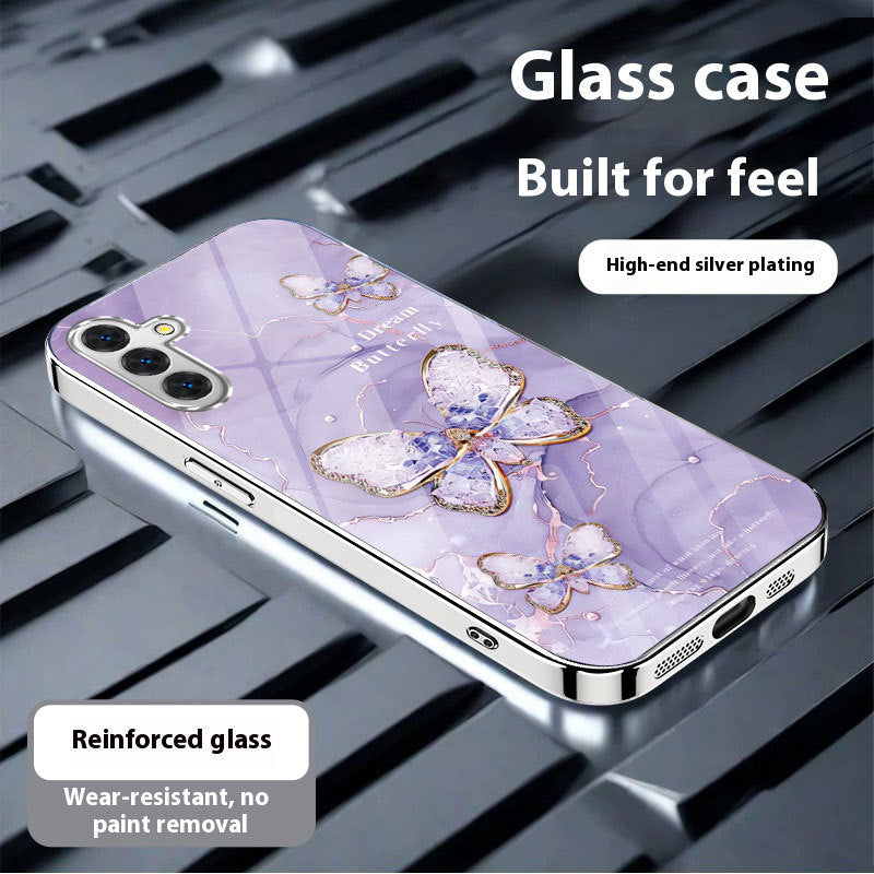 Electroplated silver butterfly case for Samsung