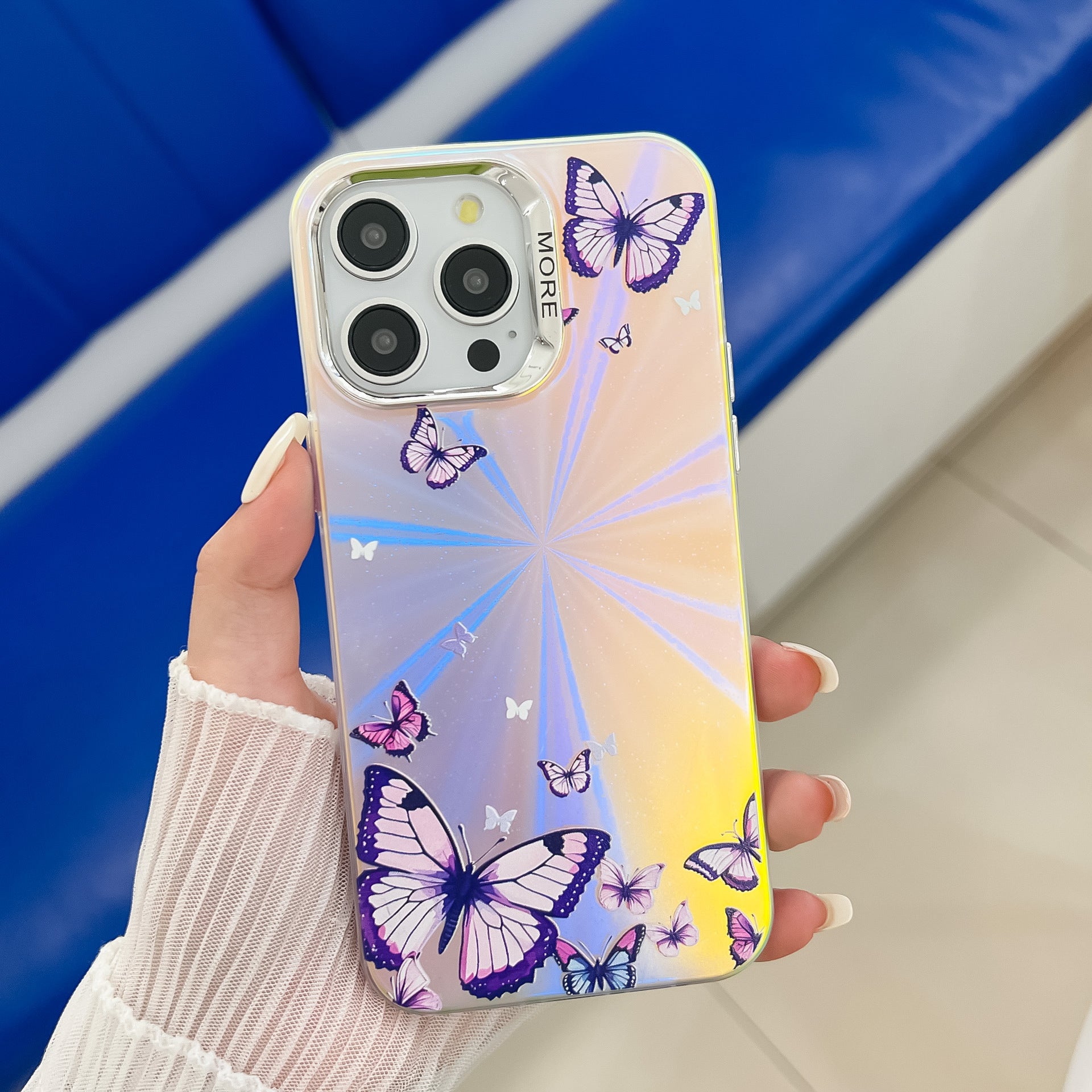 Electroplating laser butterfly case for iPhone