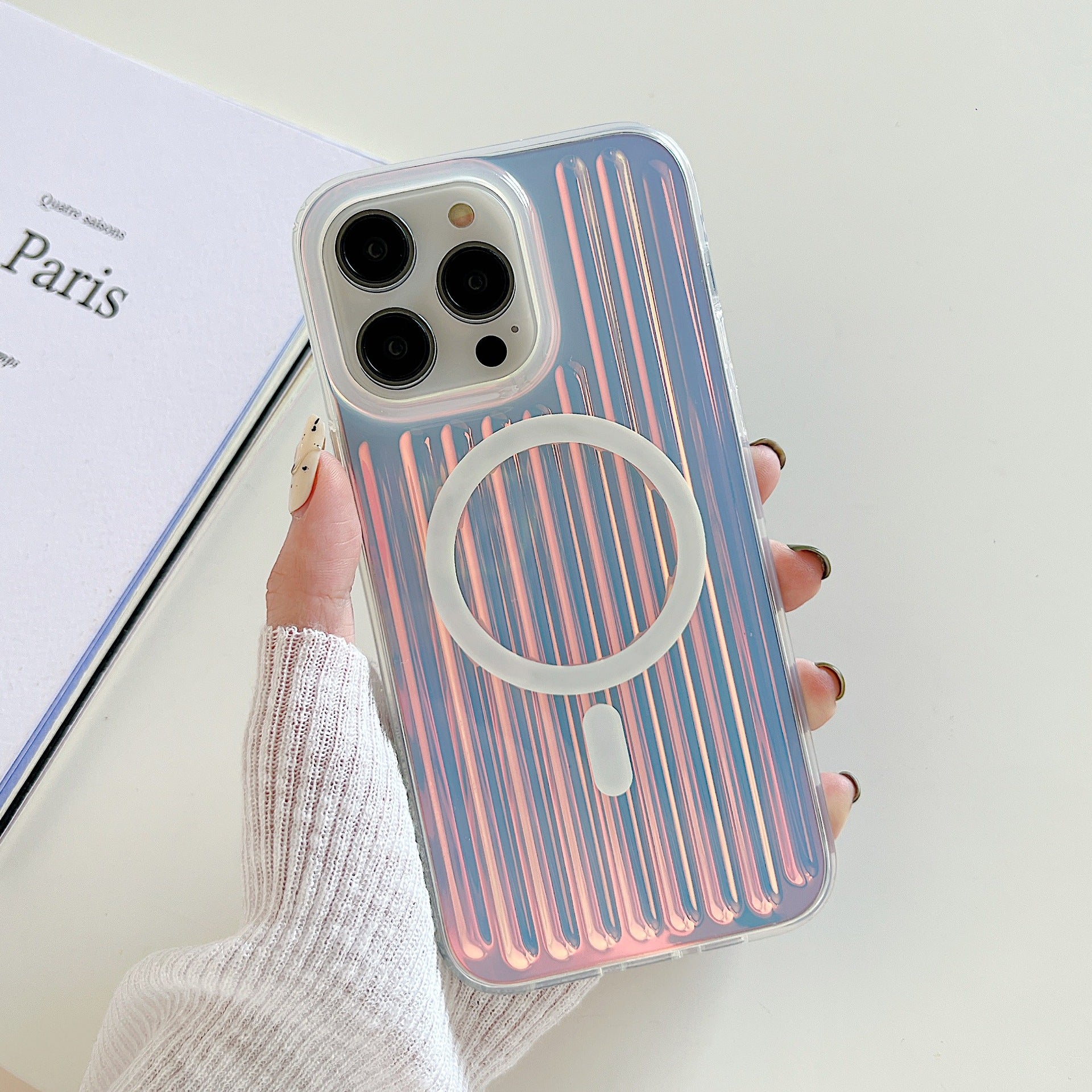 Gradient laser corrugated case for iPhone