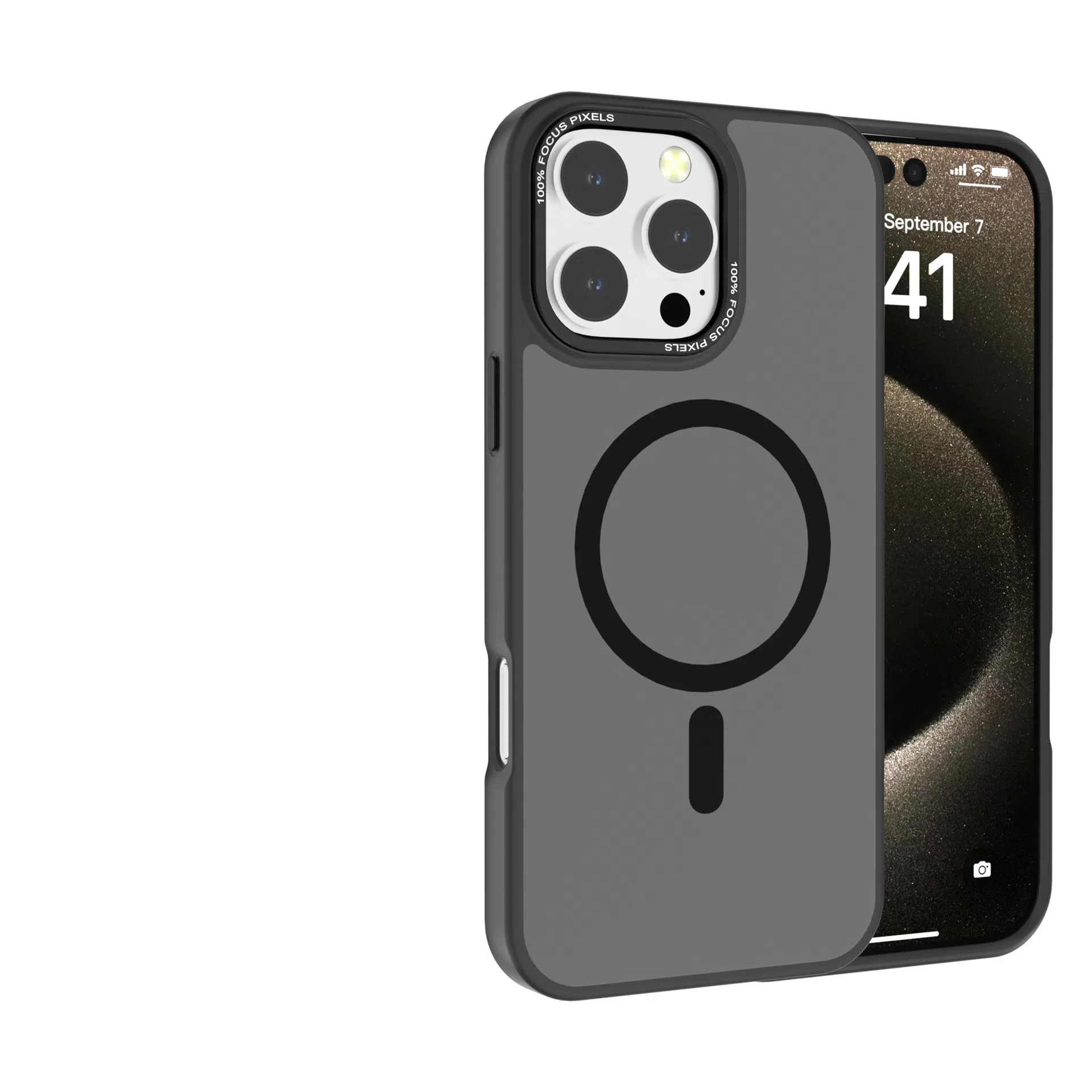 Magsafe Magnetic MatteTransparent With Metal Lens Ring Case For iPhone