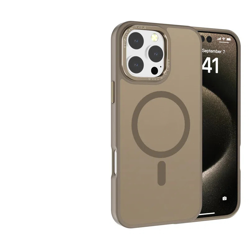 Magsafe Magnetic MatteTransparent With Metal Lens Ring Case For iPhone