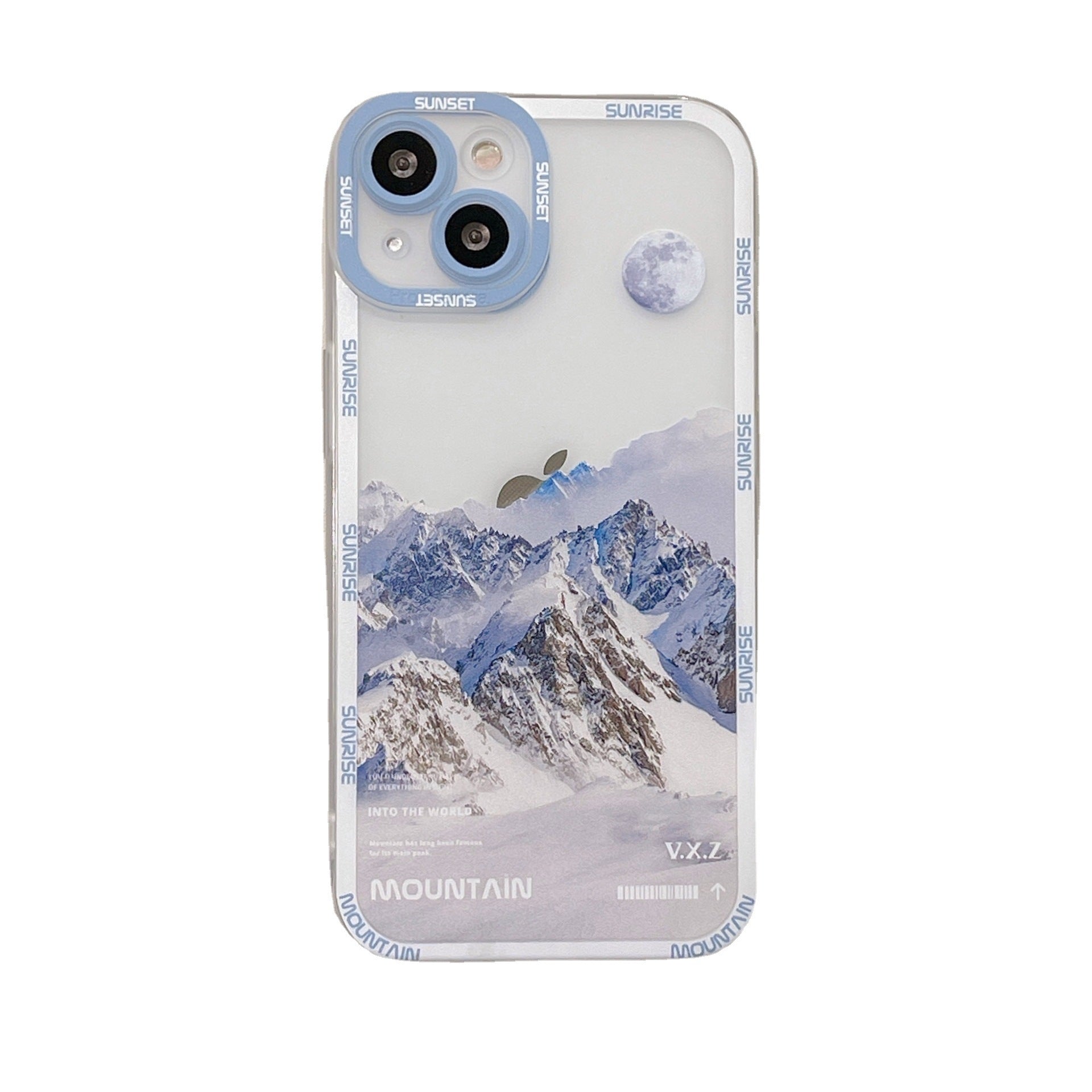 Snow Mountain Pattern Transparent Case For iPhone