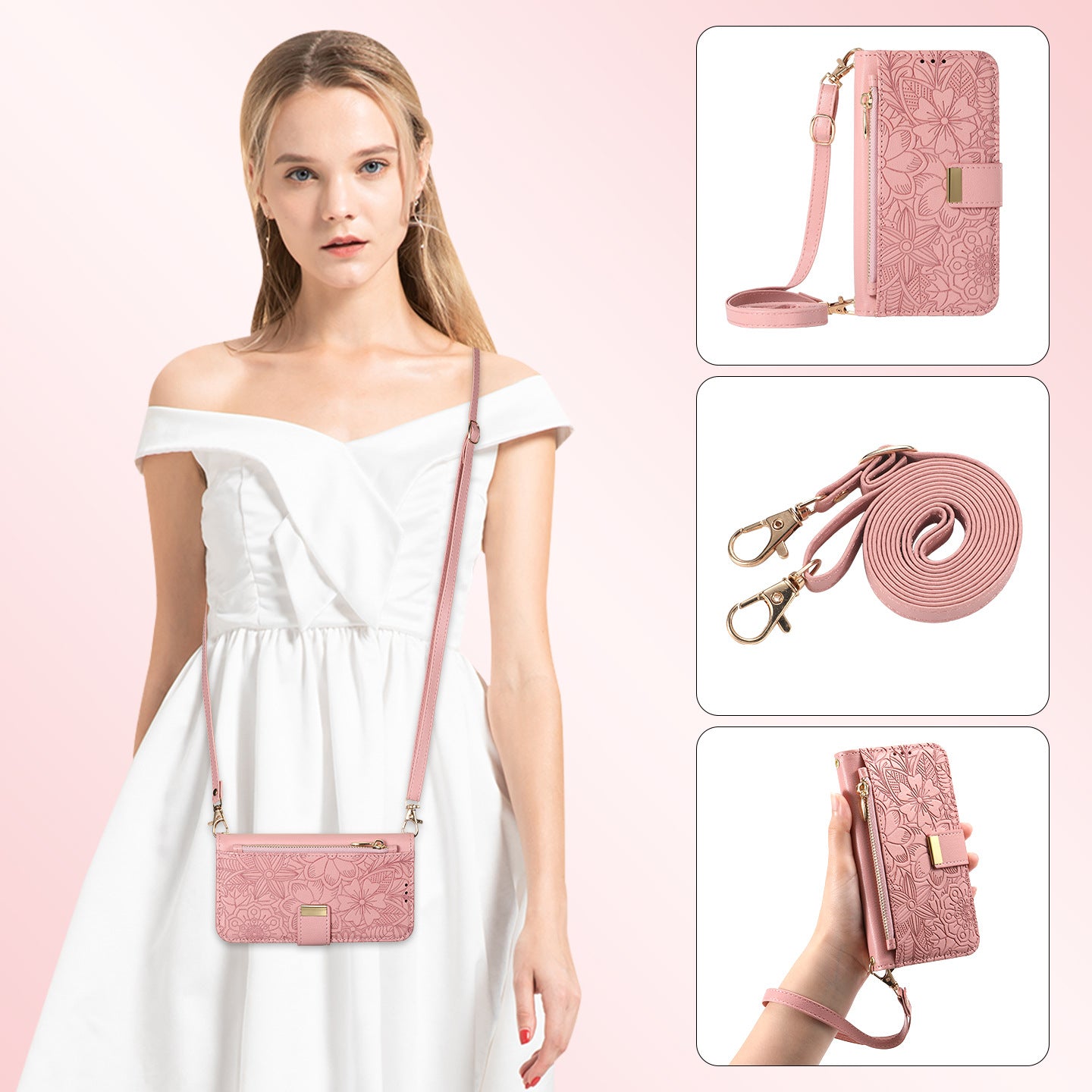 Printed Leather Wallet Case for iPhone