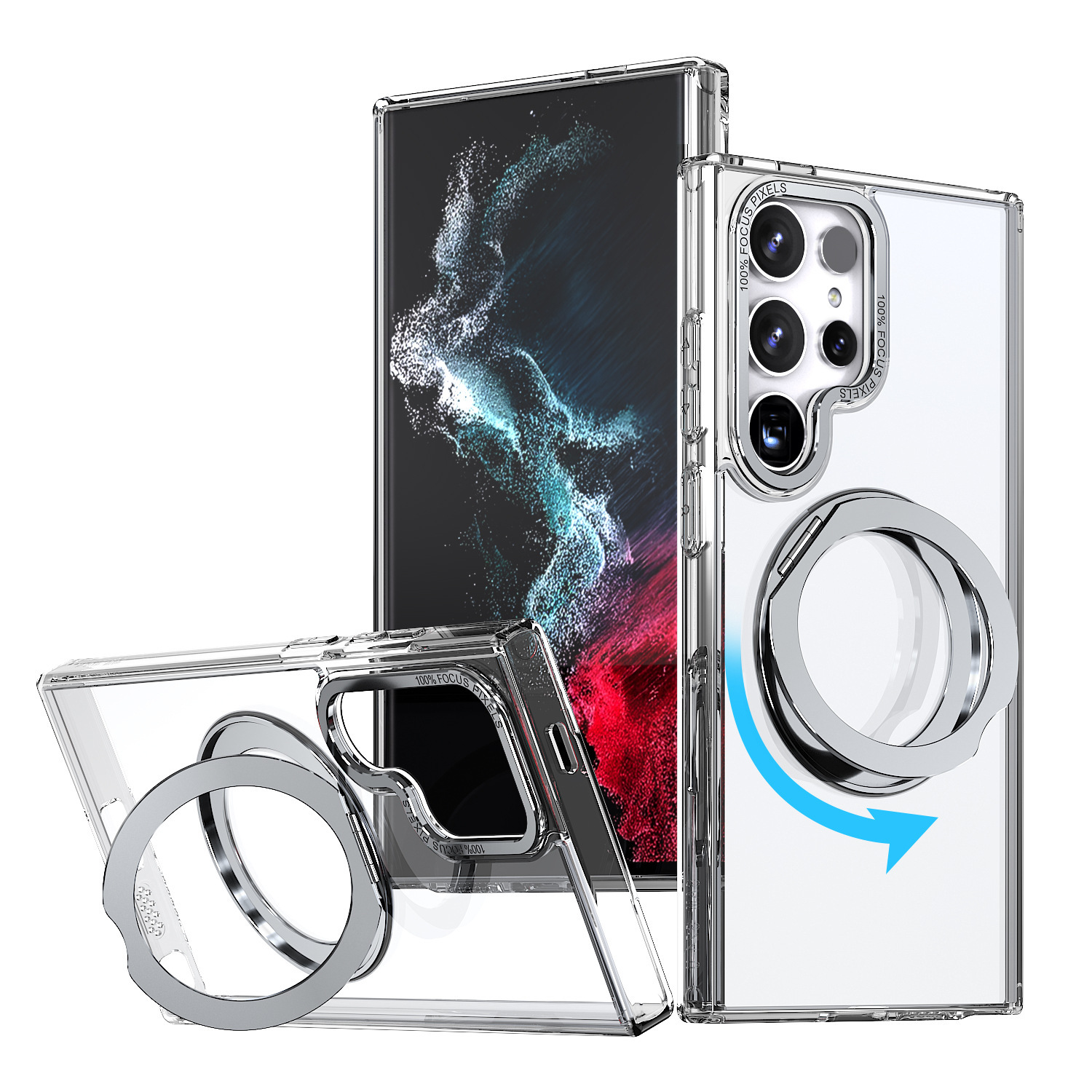 MagSafe 360 ° Rotating Magnetic Ring Matte Case for Samsung